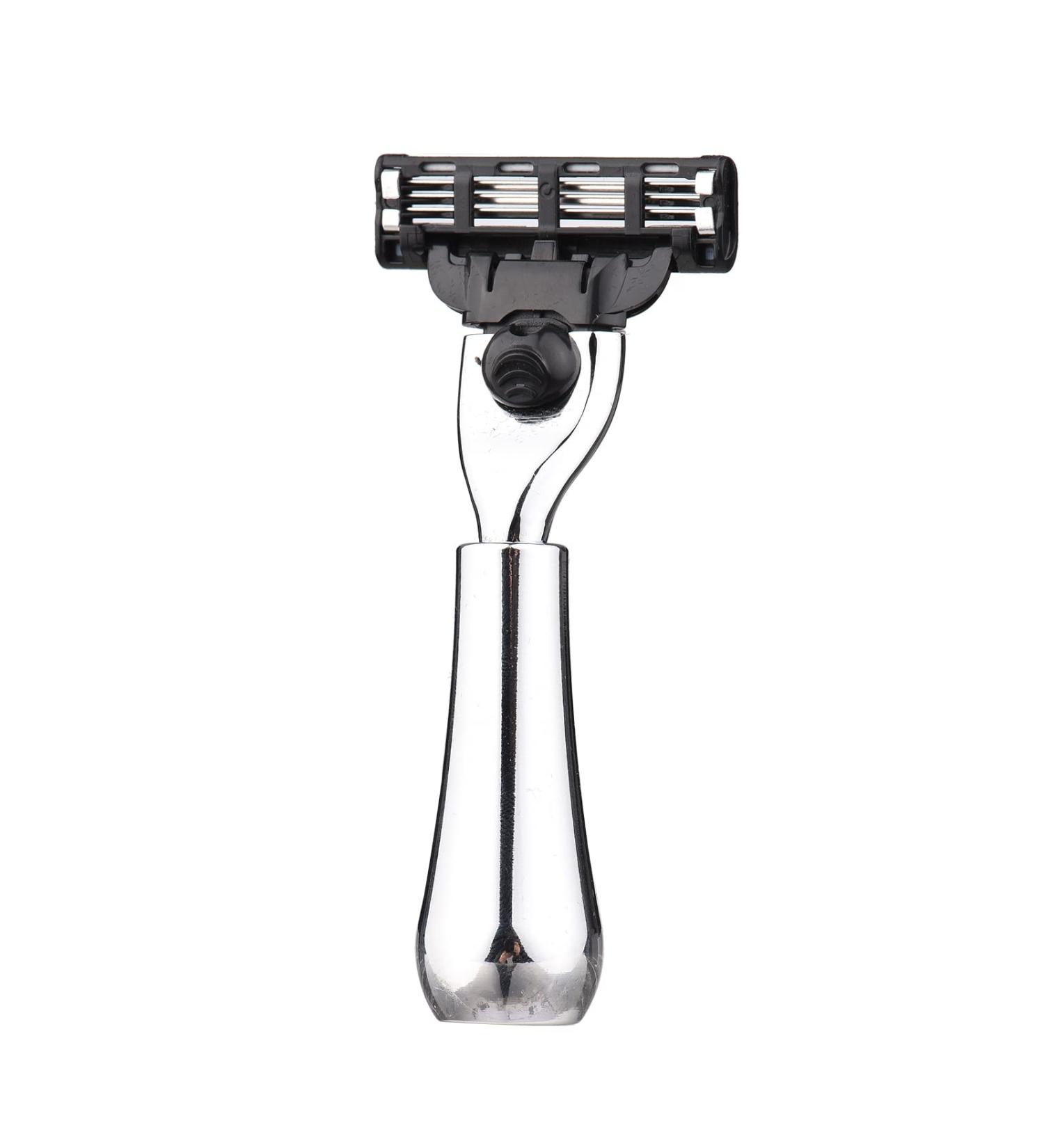 Xiaoxin Portable Metal Razor with PU Storage Bag | 3-Blade Washable Manual Mustache Removal Tool - Safety Bar Design for Perfect Grooming - Buy Online on GoSupps.com