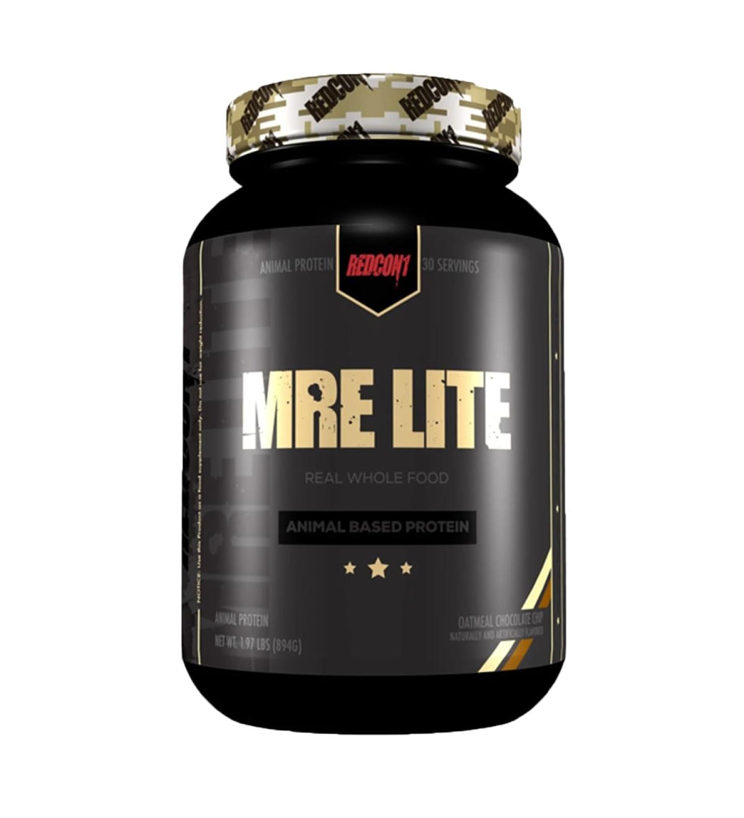 REDCON1 MRE LITE Whole Food Protein Powder | 24g Protein 4g Carbs 130 Calories No Added Sugar | No Whey Protein Bloat Free Easy Digesting Protein Powder | 30 Servings (Oatmeal Chocolate Chip) - Buy Online on GoSupps.com