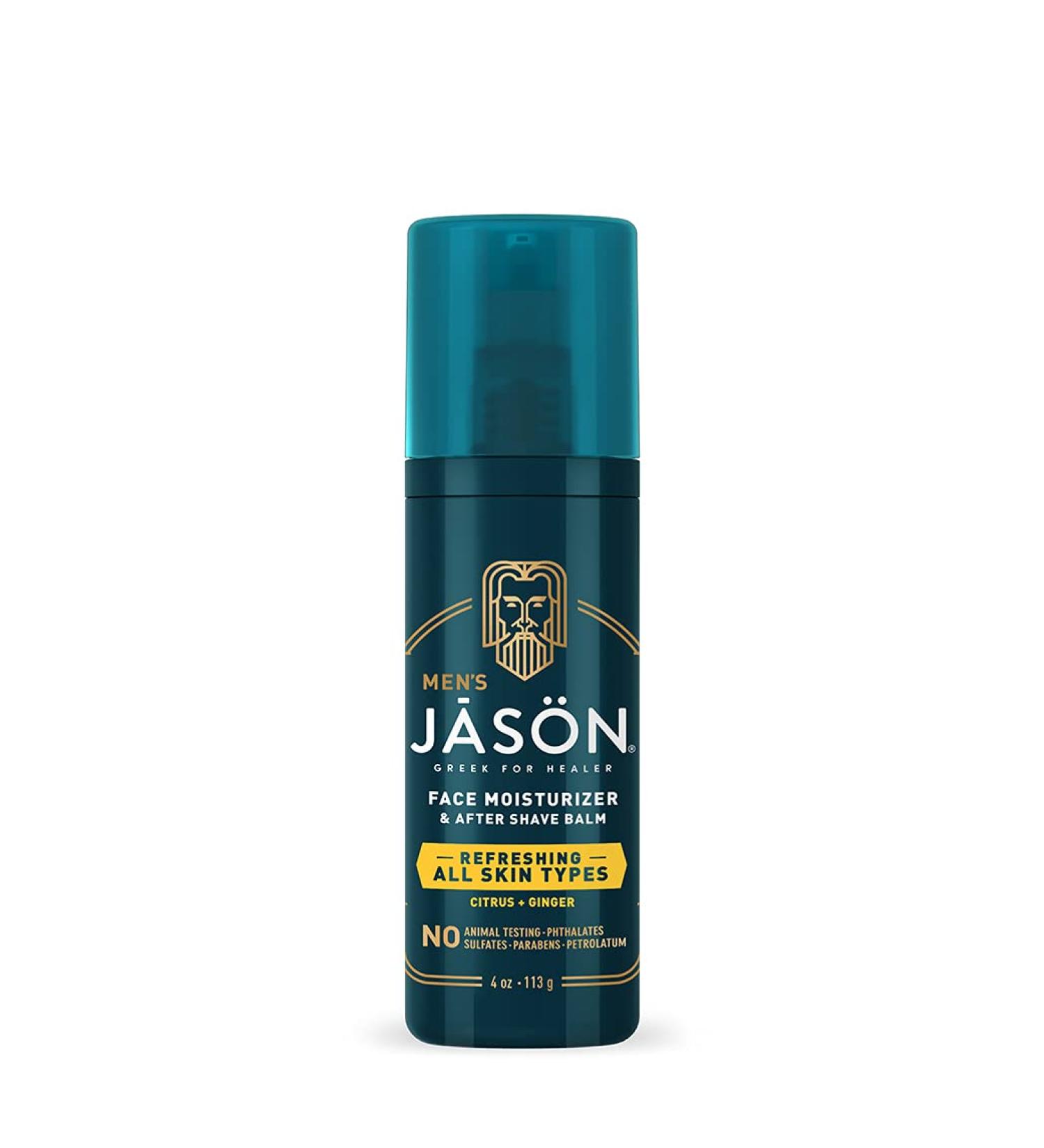 Jason Natural Men's Face Moisturizer & After Shave Balm - Citrus & Ginger, 4 oz - Buy Online on GoSupps.com