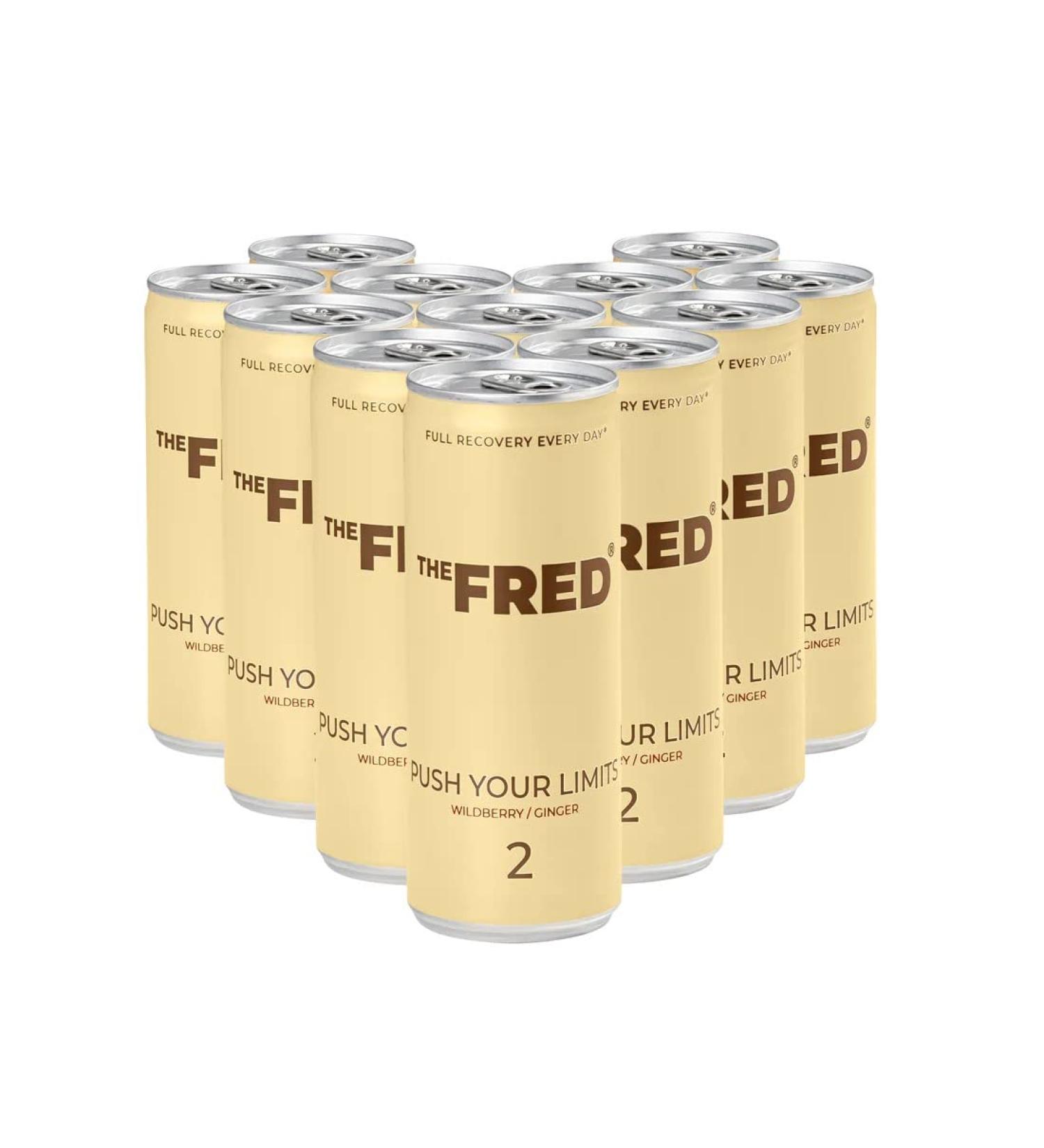 THE FRED THE FRED PUSH YOUR LIMITS - Sugar-Free Energy Drink - Focus your concentration with natural caffeine from green tea extract - 12 x 250ml cans