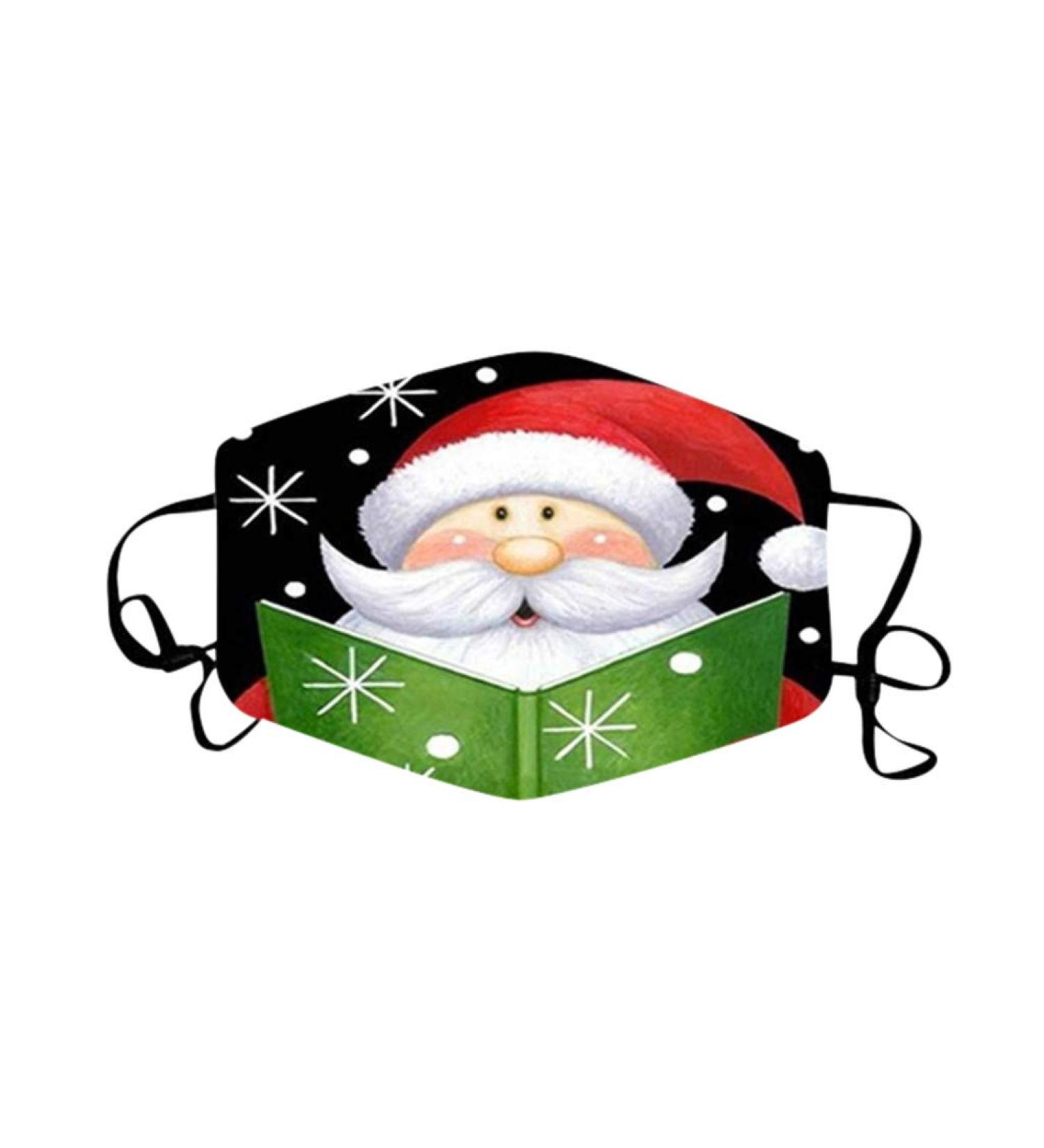 1 Pieces Adults Protect_Cover_Mask Washable Reusable Christmas Print With Filter Pocket Adjustable Earloops (H) - Buy Online on GoSupps.com