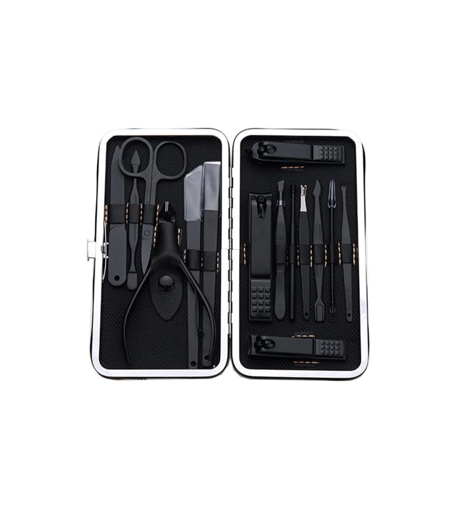 15 in 1 Stainless Steel Nail Clippers Pedicure Set Nail Scissors & Eyebrow Grooming Kit Nail Care Travel Tools Kit for Men Women - Buy Online on GoSupps.com