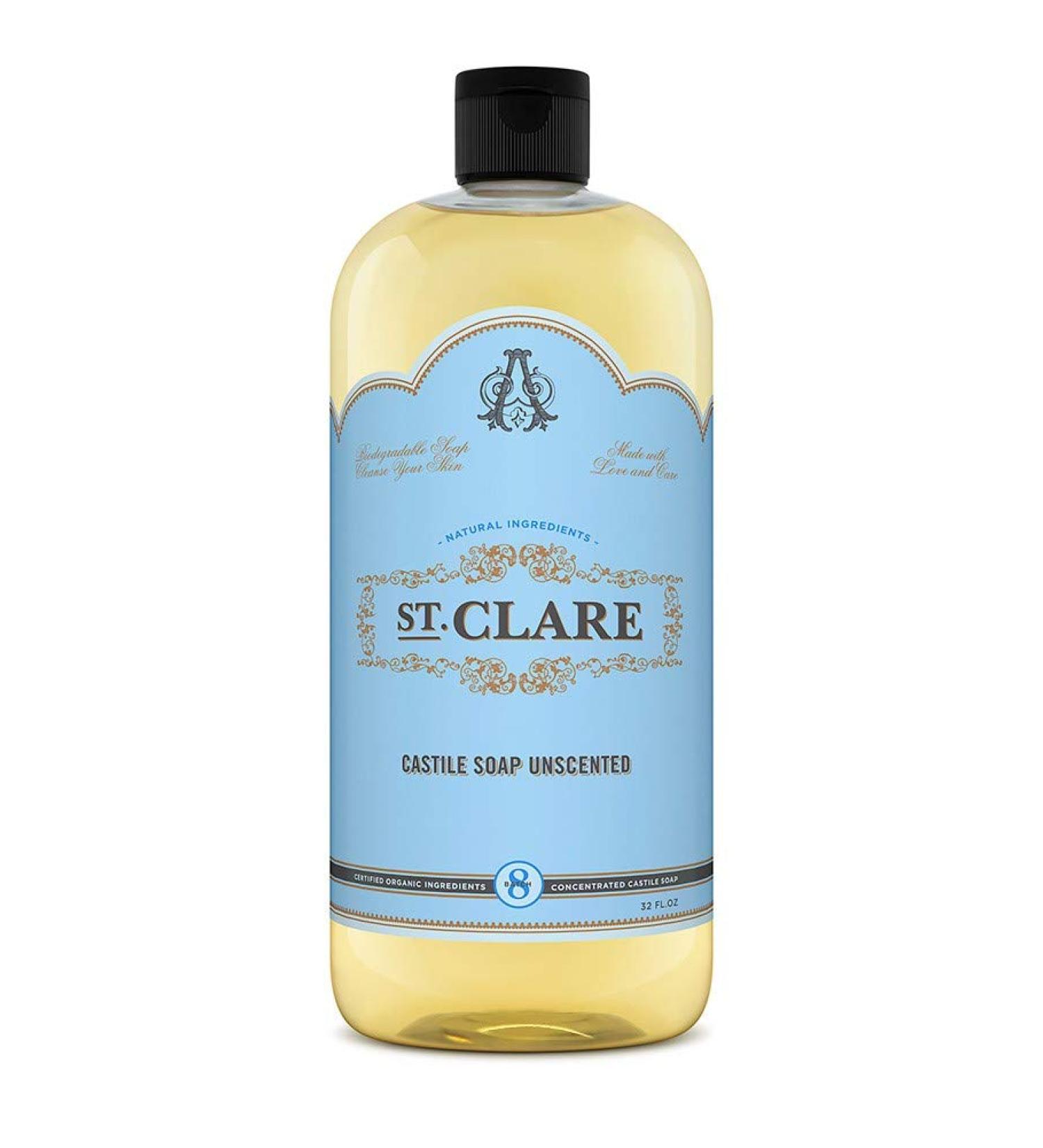 St. Clare Unscented Castile Soap 32 oz - Natural & Gentle Soap - Buy Online on GoSupps.com