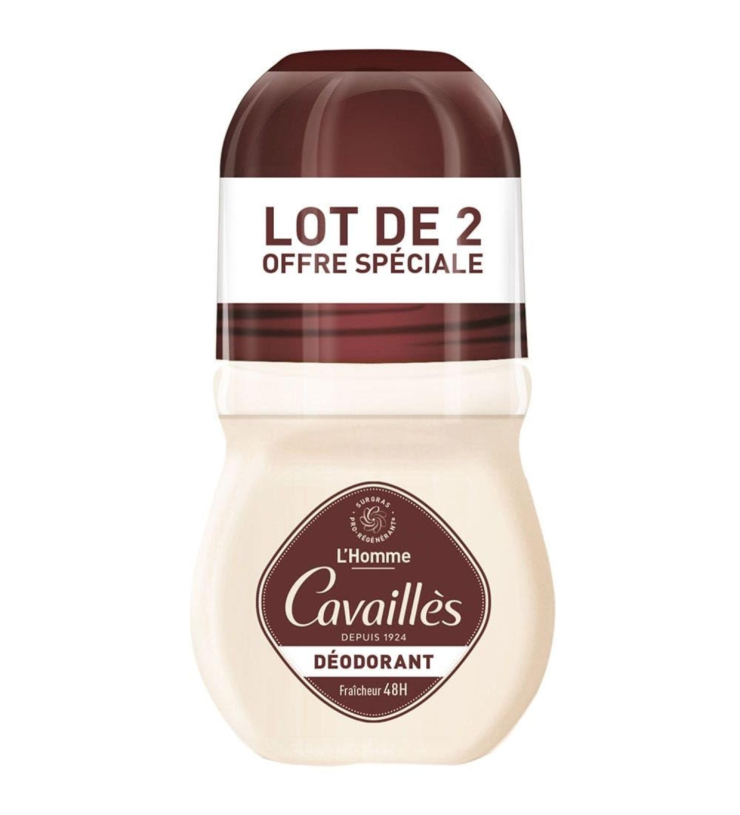 Cavaillès Dermato Deodorants Roll On Men 48H 2x50ml