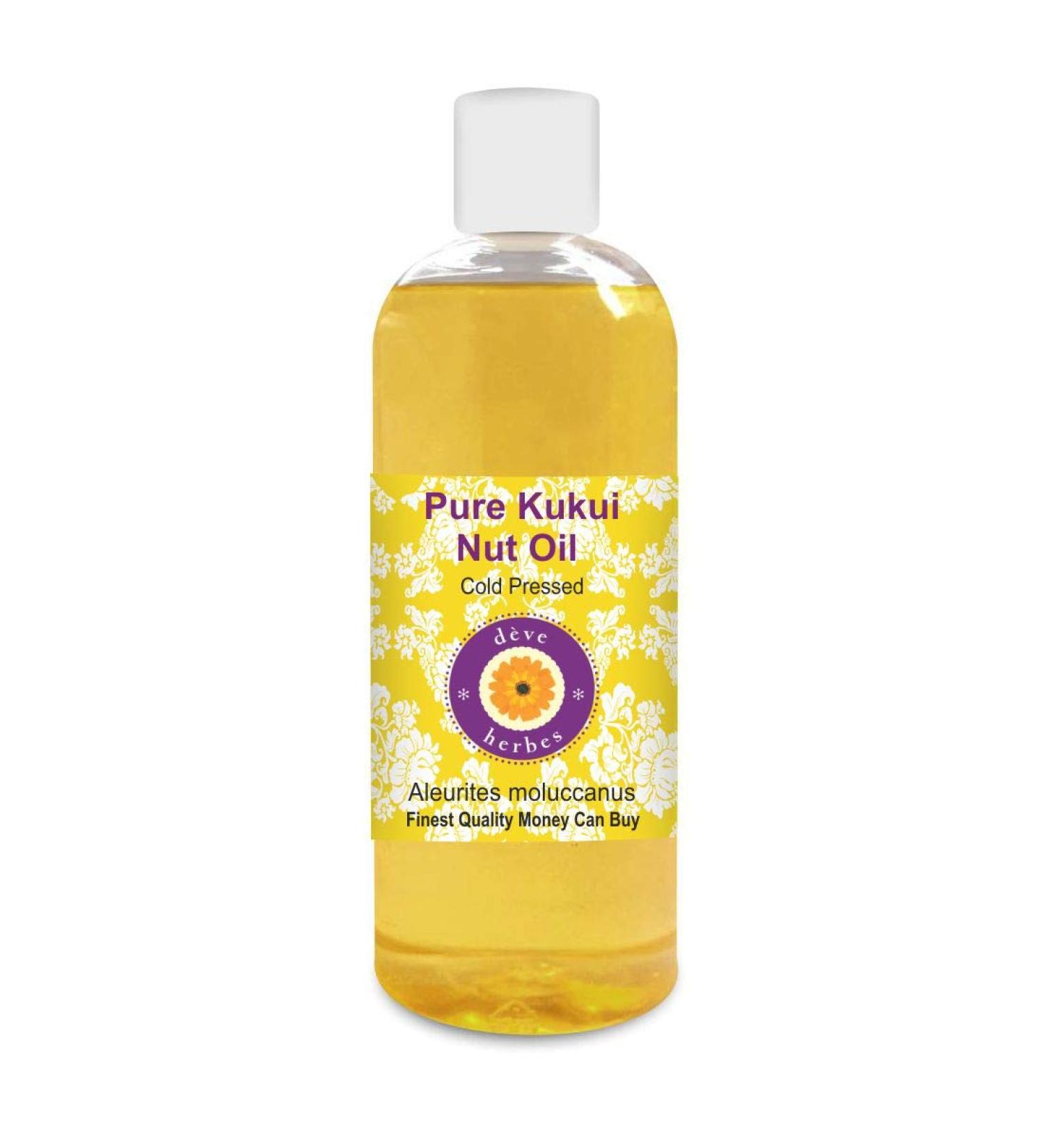 Deve Herbes Pure Huile de Noix de Kukui (Aleurites moluccanus) Press Froid qualit th rapeutique naturelle 200ml (6 76 oz) - Buy Online on GoSupps.com