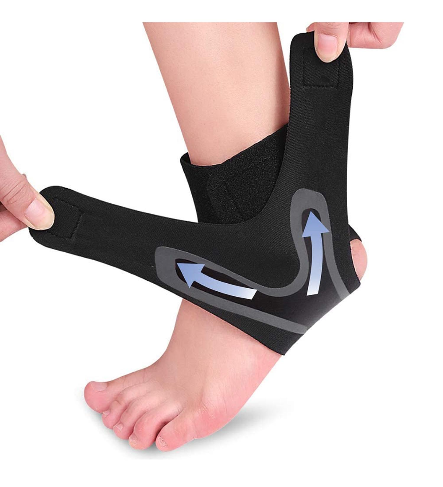 REHABA Adjustable Ankle Brace for Sprained Ankles - 1 Pair Compression Straps - Professional Volleyball Support - Men & Women (Large, Black) - Buy Online on GoSupps.com