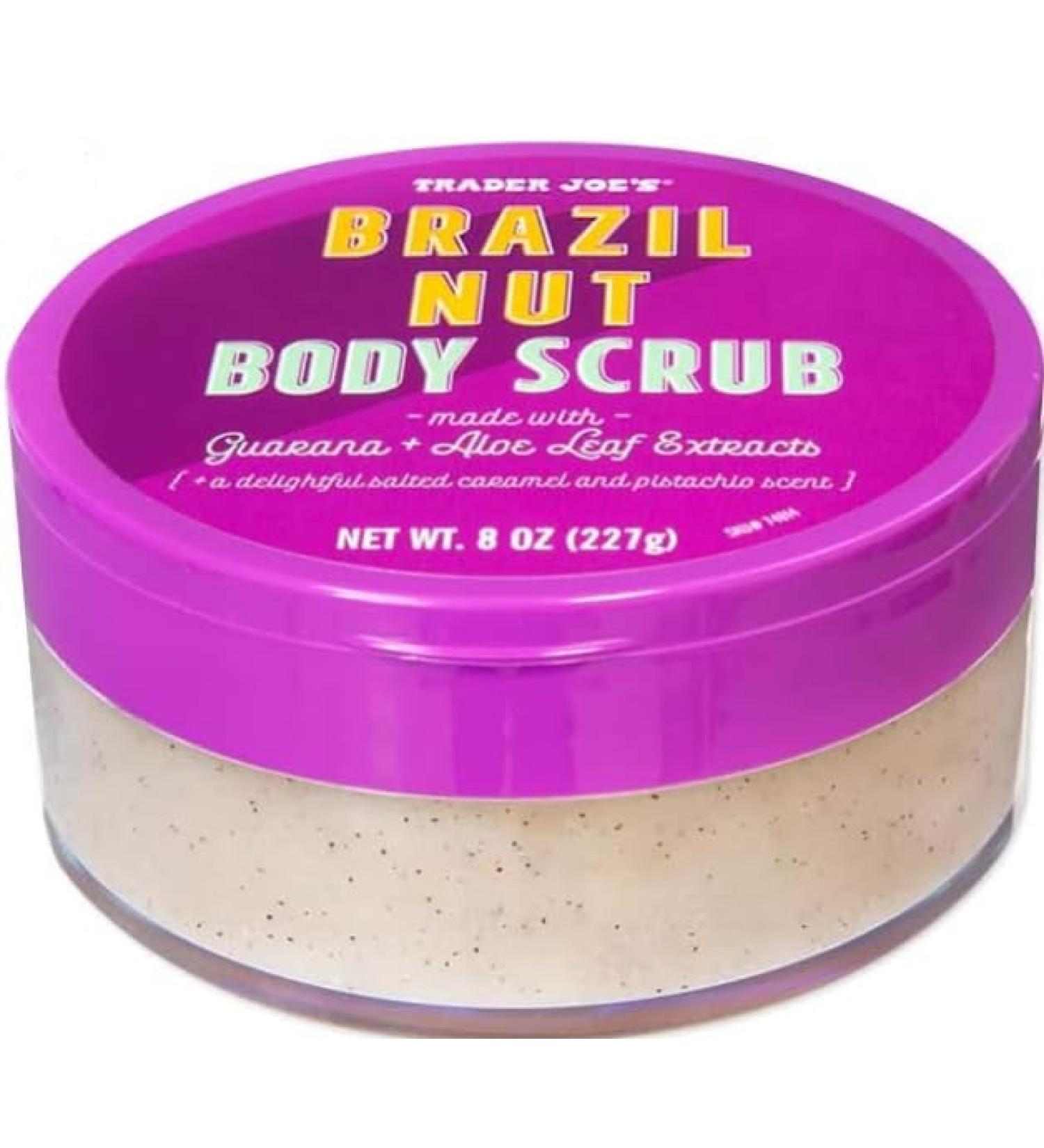 Brazil Nut Body Scrub with Guarana and Aloe Leaf Extracts Exfoliating Formula 8 oz