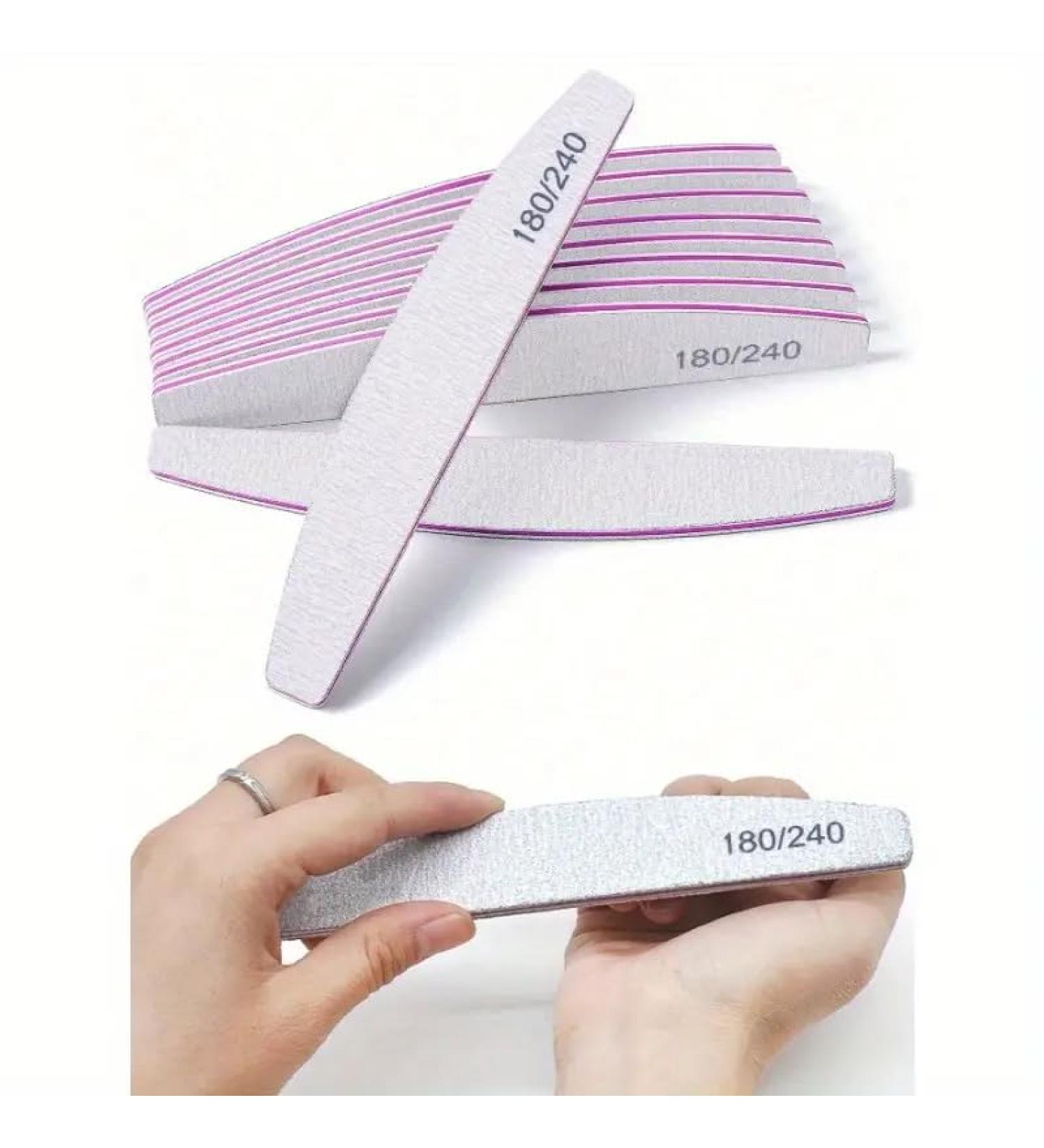 Professional Nail Files Double Sided Emery Board for Nails 180/240 Grit Coarse Washable Nail Files for Acrylic Nails & Natural Nails 5 Pack Fine Grit Nail File - Buy Online on GoSupps.com