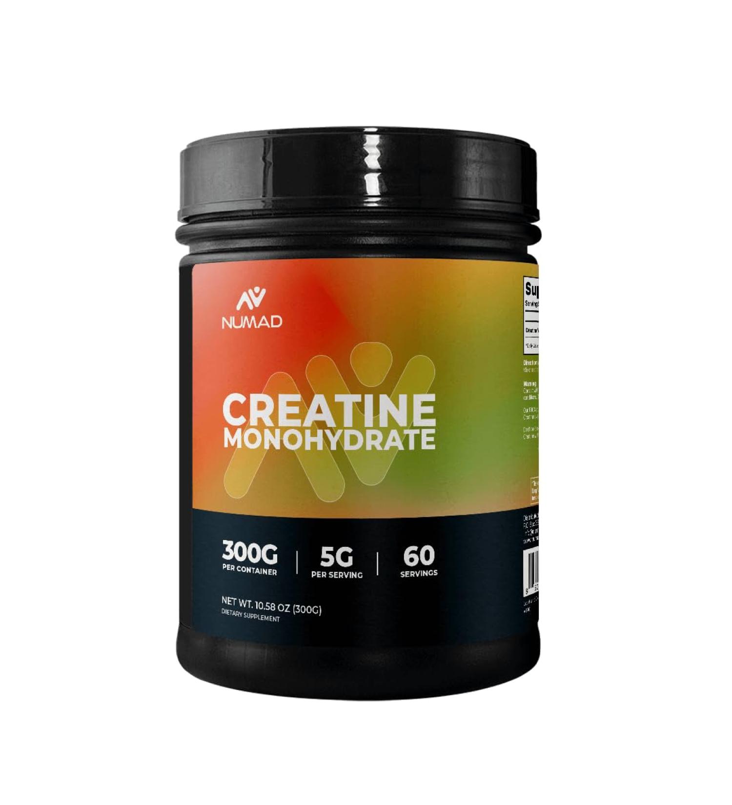 NUMAD Pure Creatine Monohydrate - Unflavored 10.58 oz | 5000mg per Serving | Vegan | Fast Shipping Worldwide - Buy Online on GoSupps.com