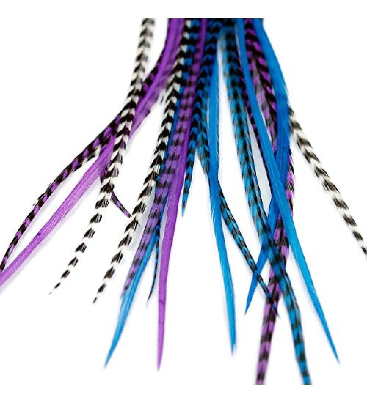 Real Feather Hair Extensions - Moonlight (Set of 5) | Premium Quality Feathers - Buy Online on GoSupps.com