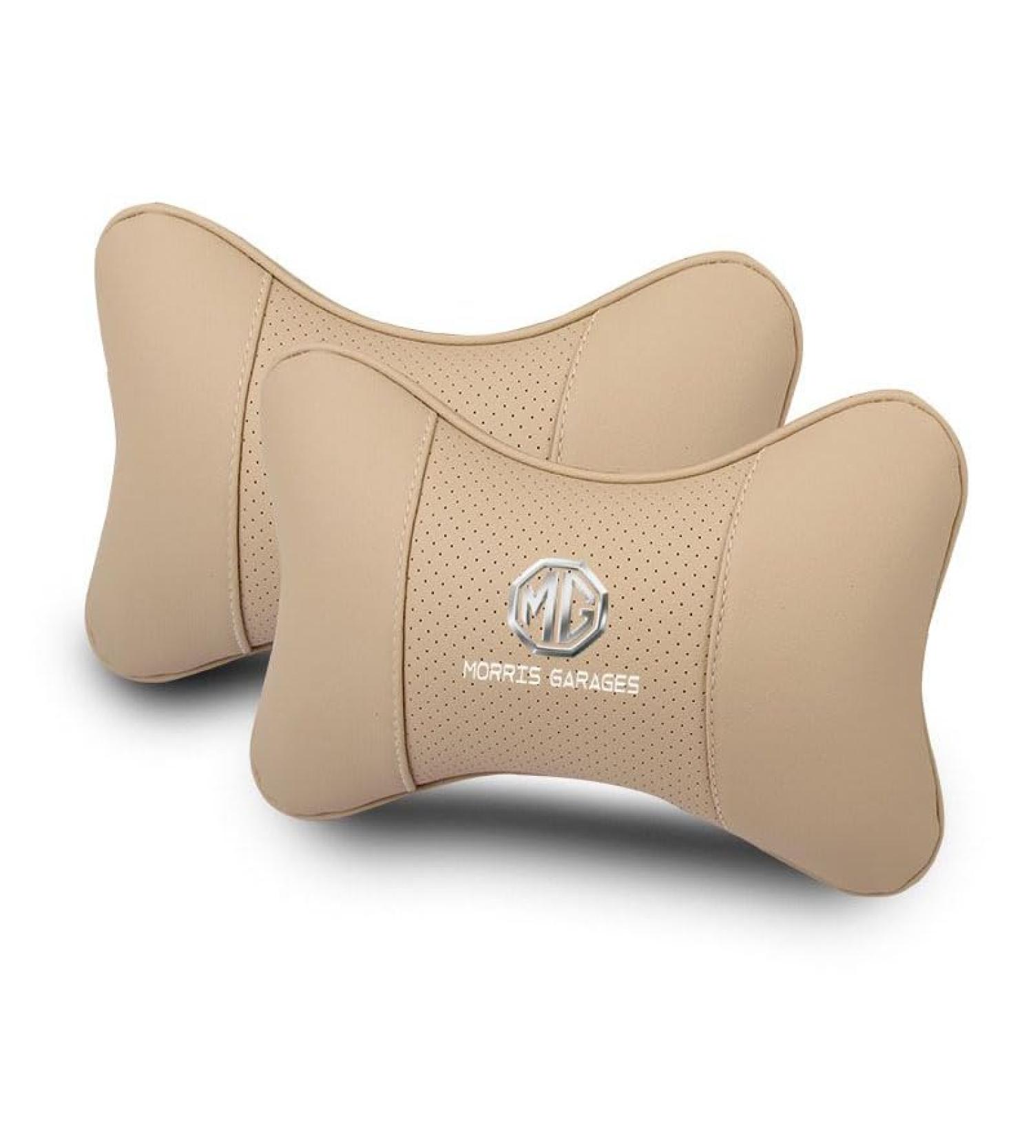 AYHYA Car Neck Pillow For MG Cyberster 20242025 Soft Leather Headrest Neck Pain Relief Headrest Support For While DrivingBeige normal Beige - Buy Online on GoSupps.com