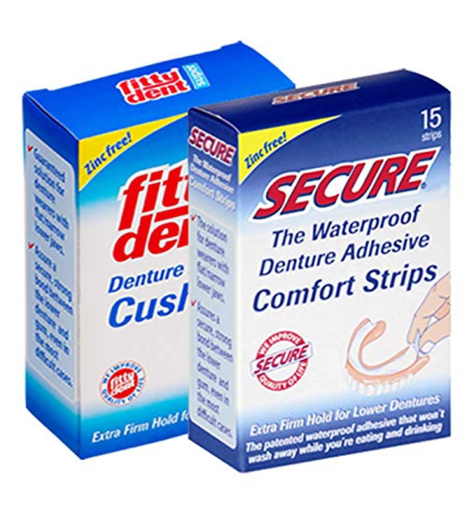 FITTYDENT Adhesive Strips for Dentures 15 Pieces 2 Pieces