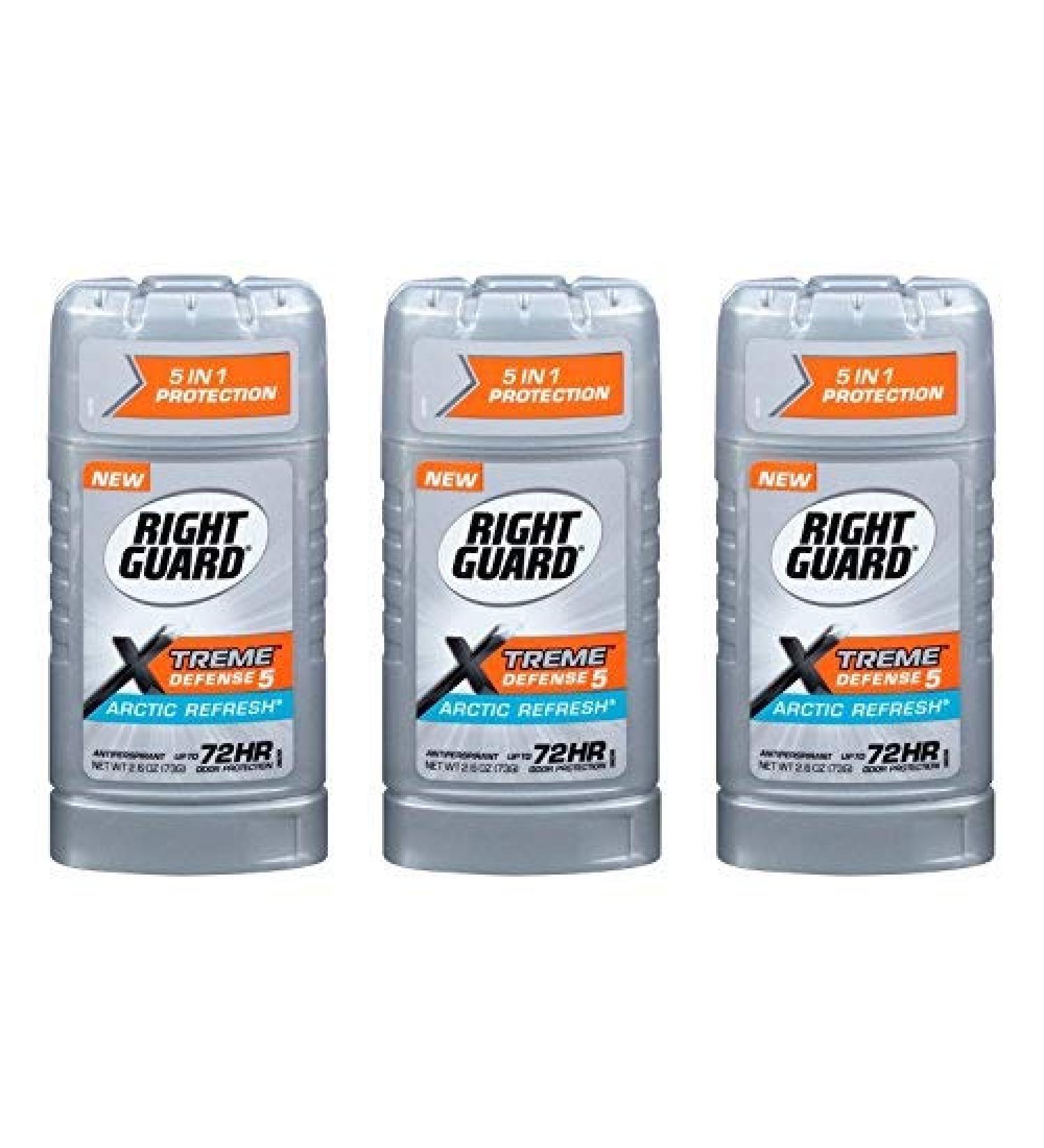 Right Guard Xtreme Defense 5 Arctic Refresh Antiperspirant 2.6 oz (Pack of 3) 2.6 Ounce (Pack of 3)