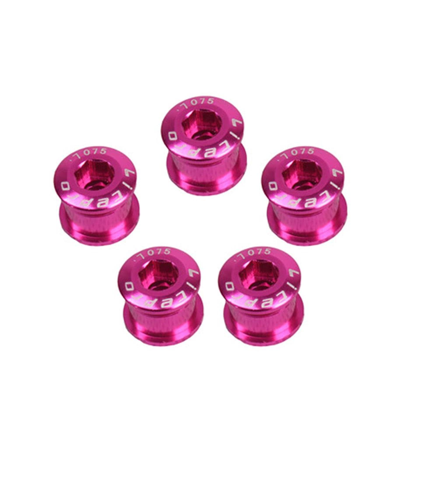 Catazer 5 PCS 7075 Aluminum Alloy Chainring Bolts Set for Road MTB Crankset - Pink - Buy Online on GoSupps.com