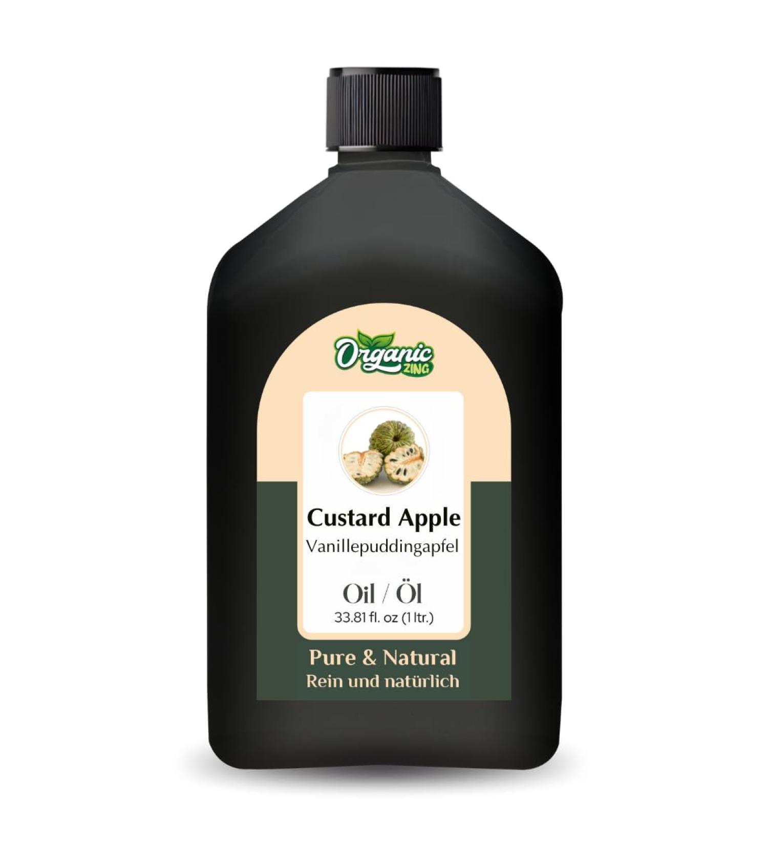 ORGANIC ZING Organic Zing Apple Custard Oil (Annona Reticulata) | Pure and natural carrier oil for skin care hair care and massage 1000 ml