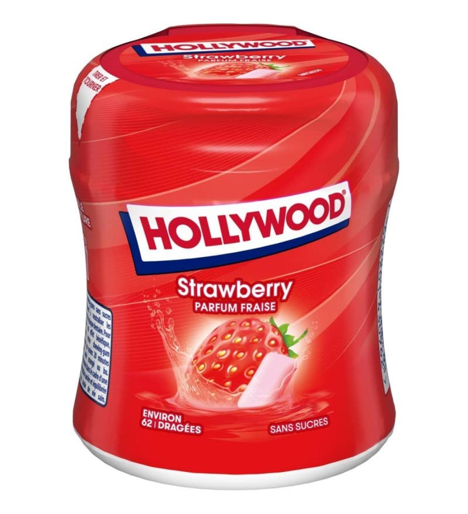 Hollywood Chewing Gum Bottle Strawberry Sugar Free Sweets 87 g Pack of 3 Sold as a Set - Buy Online on GoSupps.com