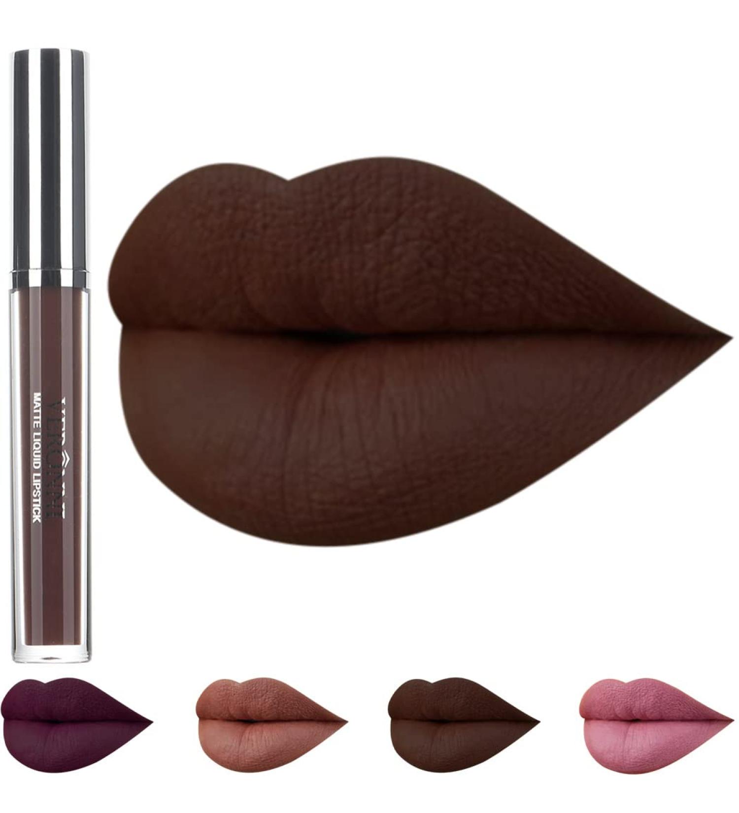 Kisshine Matte Brown Lip Gloss - Long Lasting Liquid Lipstick for Women and Girls | Waterproof Velvet Lip Glaze (Brown 11#) - Buy Online on GoSupps.com