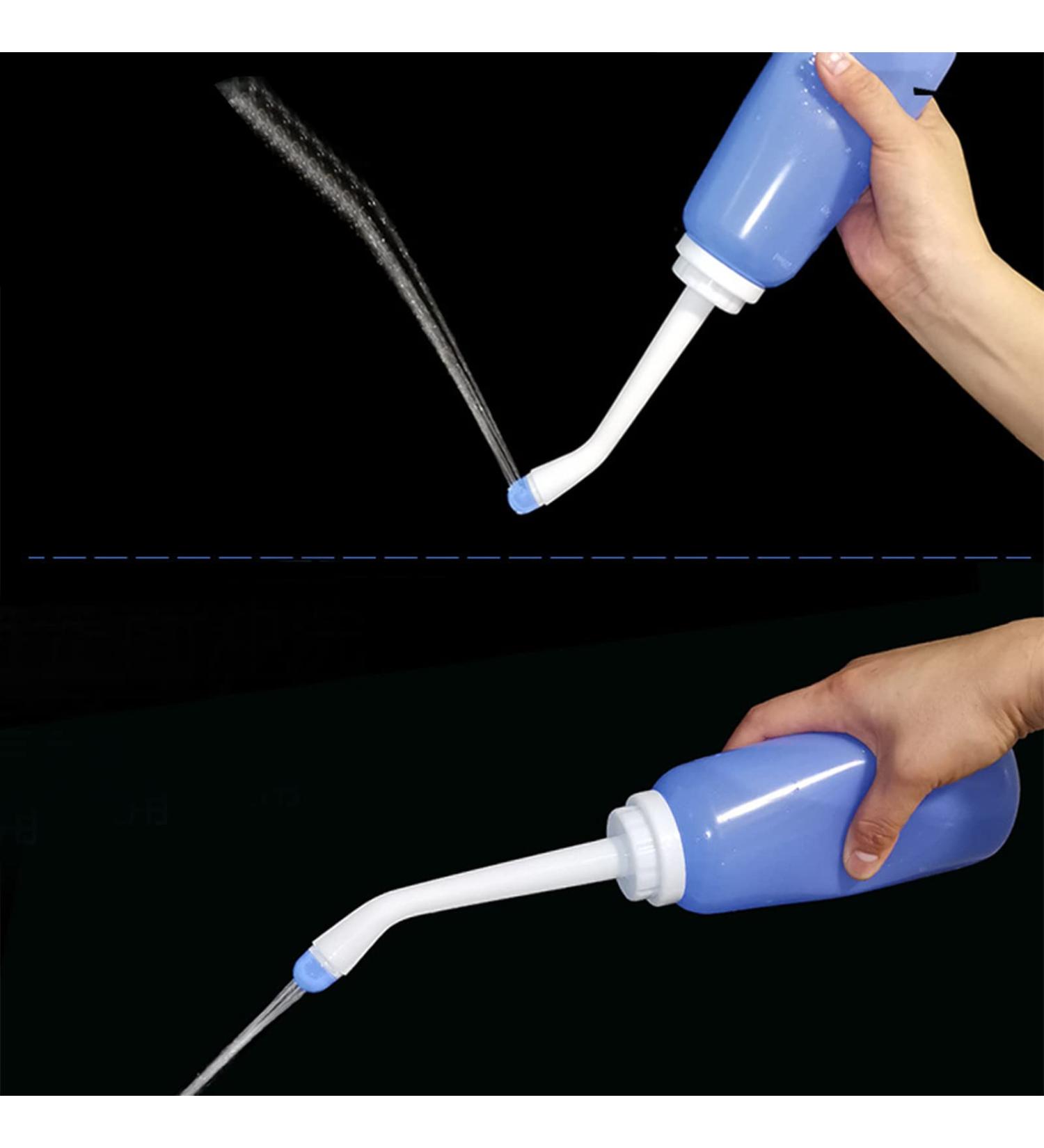Sustainable Travel Bidet & Stoll Cleaner | Handwiper & Personal Sprayer with 2 Nozzles - Ideal for Home Toilets & Outdoor Hiking - Blue - Buy Online on GoSupps.com