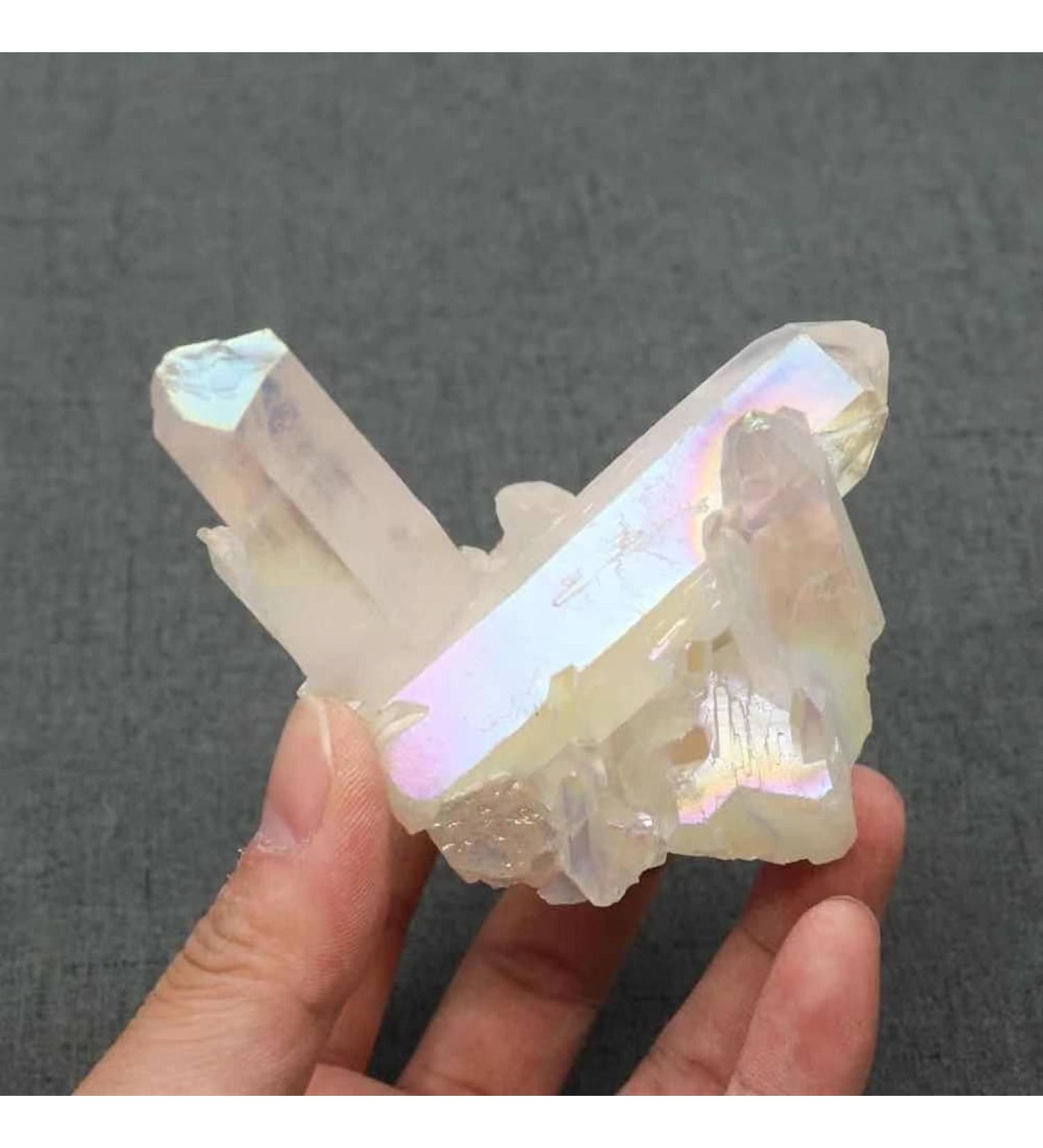 1pc 110g-150g Natural Crystal Stones Angel Aura Clear Quartz Cluster Suitable for Home Crystals Raw Stones and Minerals - Buy Online on GoSupps.com