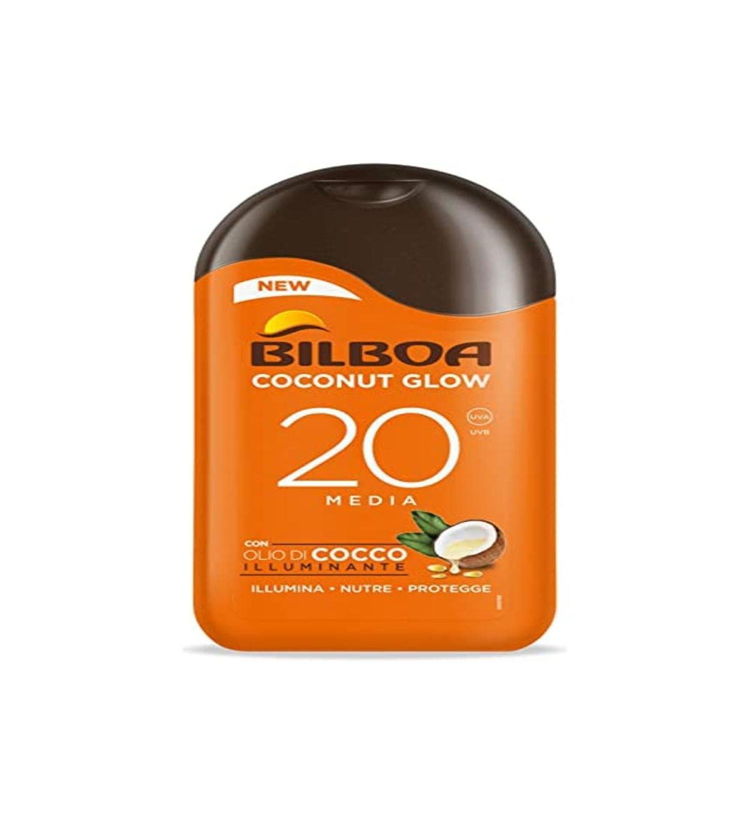 Bilboa Coconut Glow SPF 20 Sun Cream with Coconut Oil and Vitamin E Light on Skin Waterproof Sun Protection 200 ml