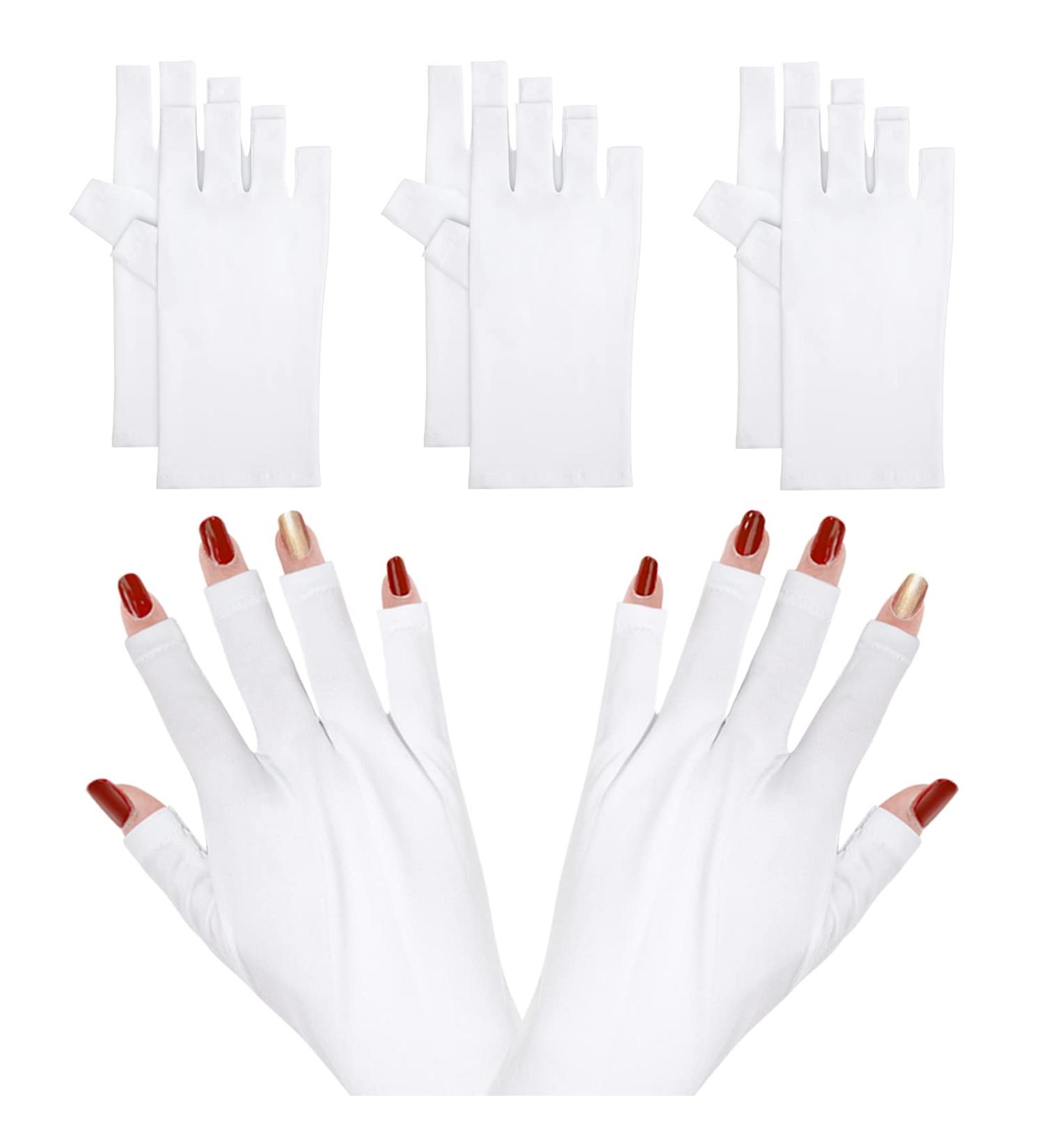 Nail Gloves UV Shield Gloves Fingerless Gloves Nail Art Dryer Tool Prevent Hand Sunburn for Manicure Gel Drying 3 Pairs - Buy Online on GoSupps.com