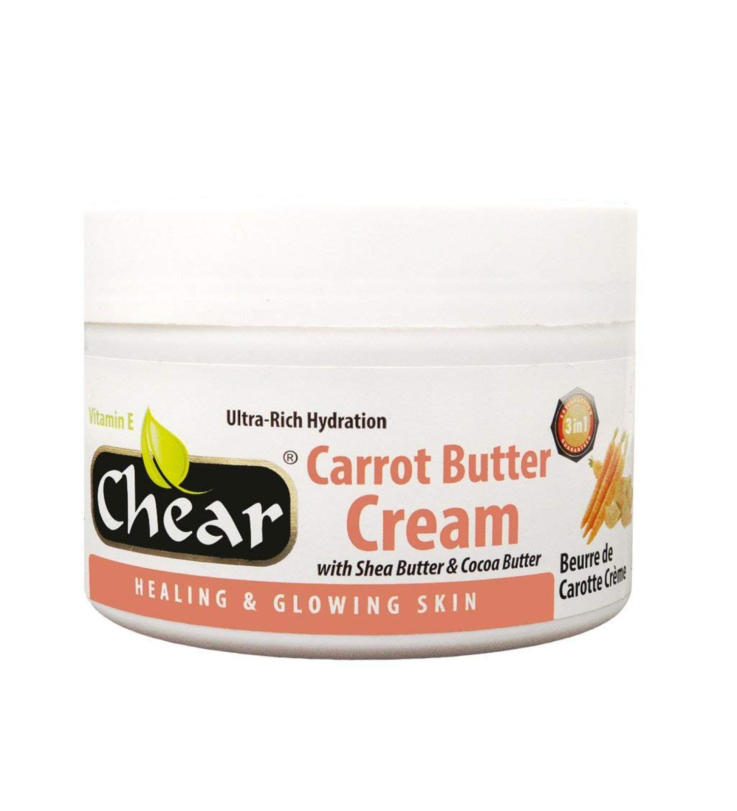 Chear Carrot Butter Cream 500ml with Shea Butter & Cocoa Butter - Solid Formula - Healing & Glowing Skin
