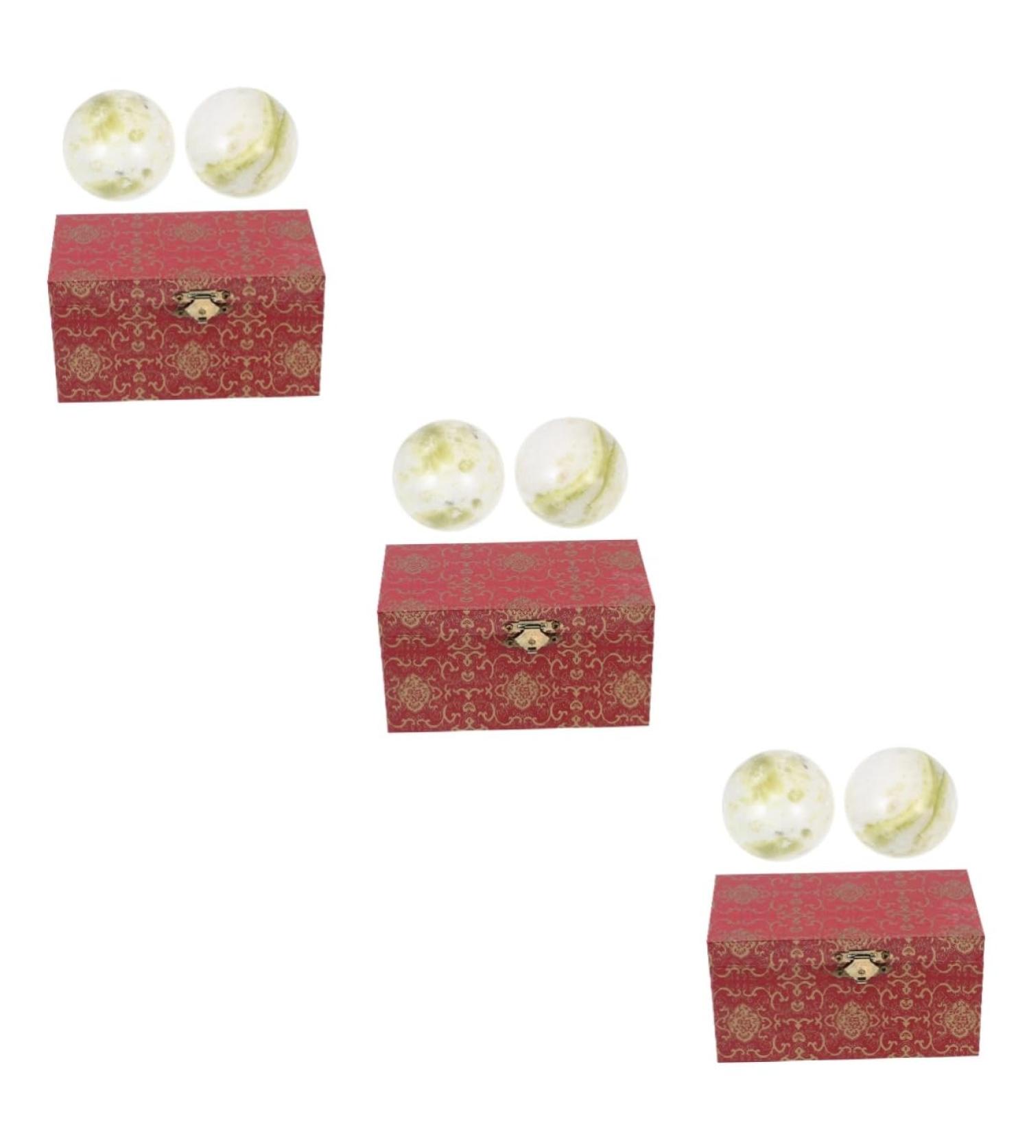 JECOMPRIS Set of 3 Gymnastics Ball Lampshades - Wire Massage Balls for Exercise & Health | Perfect Gift for Wellness | Baoding Balls in 3 Colors - 3.5x3.5cm - Buy Online on GoSupps.com