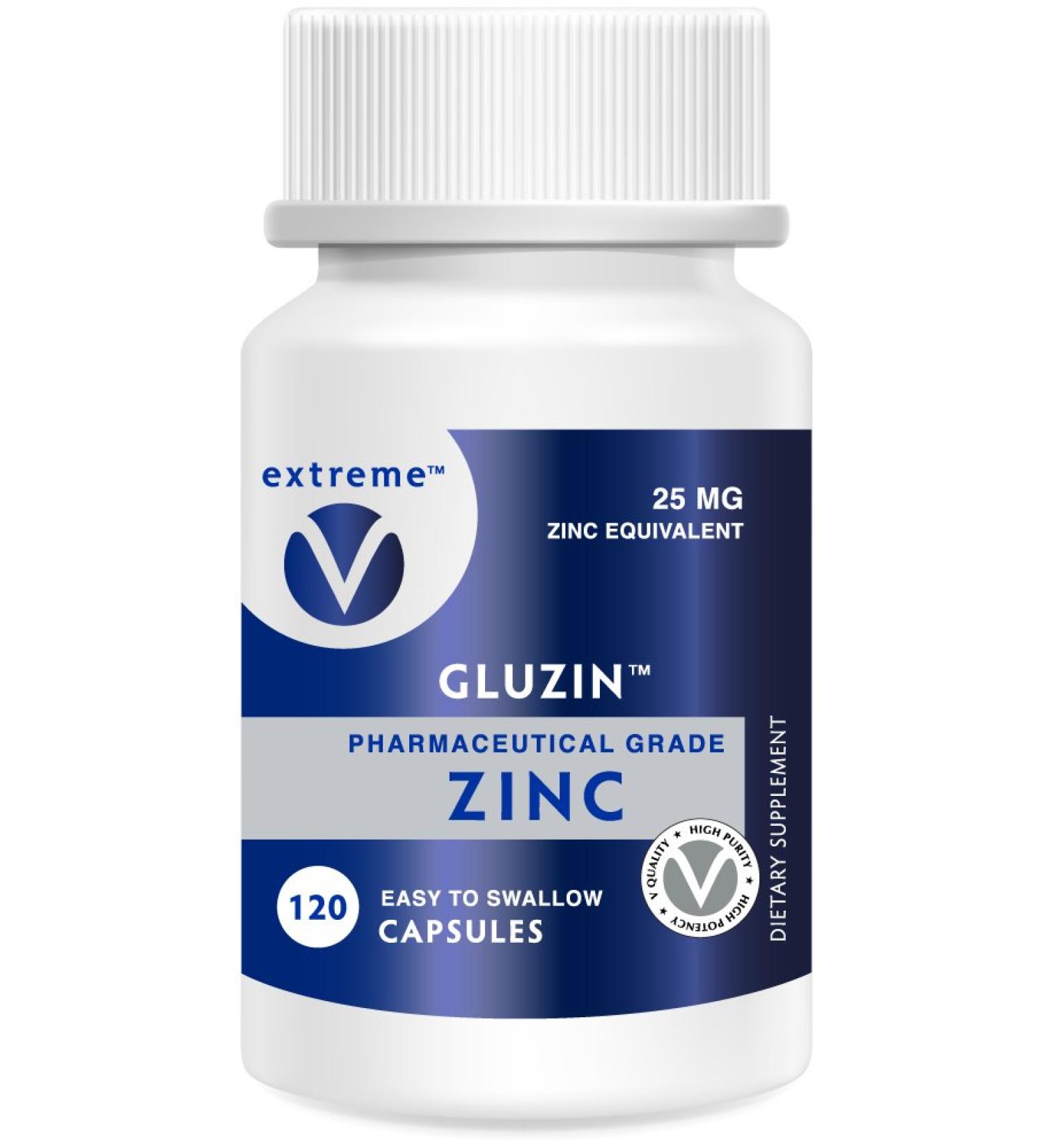 Gluzin 25MG OTC Zinc Capsules - Pharmaceutical Grade, High Absorption, Vegetarian Formula for Kids - Buy Online on GoSupps.com