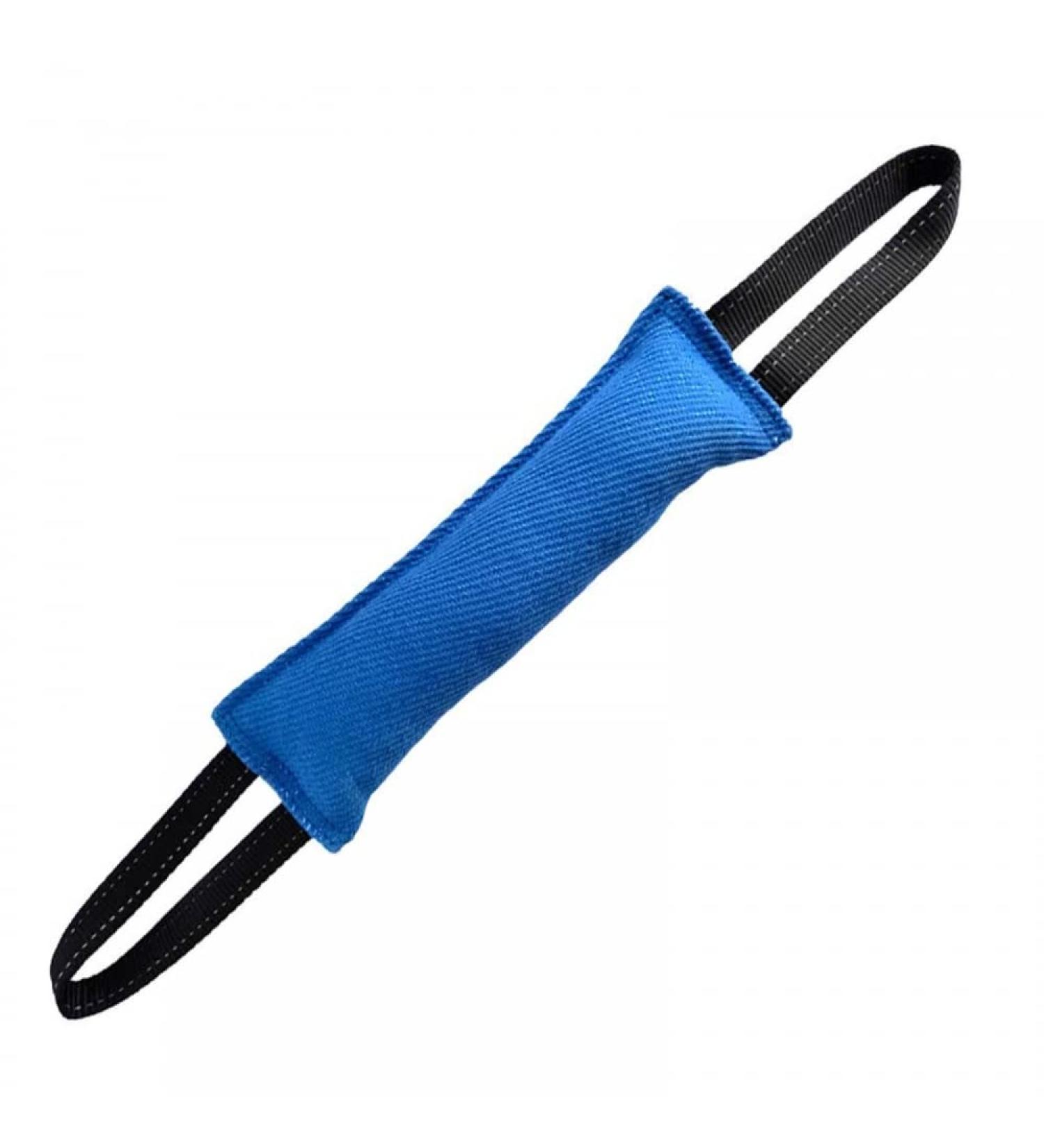 Dongker 30cm Dog Bite Sausage Tug Toy | Dual Loop Training Toy for K9 IGP IPO Obedience | Blue with Reflex Strip - Buy Online on GoSupps.com
