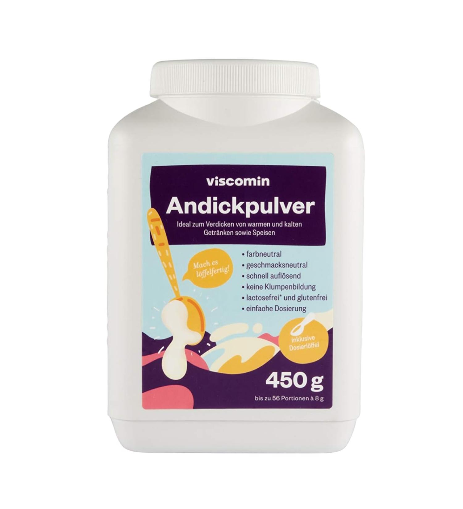 Buy Rheinnatur Viscomin Andickpulver 450g - Vegan Thickener for Drinks & Dishes | Ideal for Swallowing Disorders - International Shipping - Buy Online on GoSupps.com
