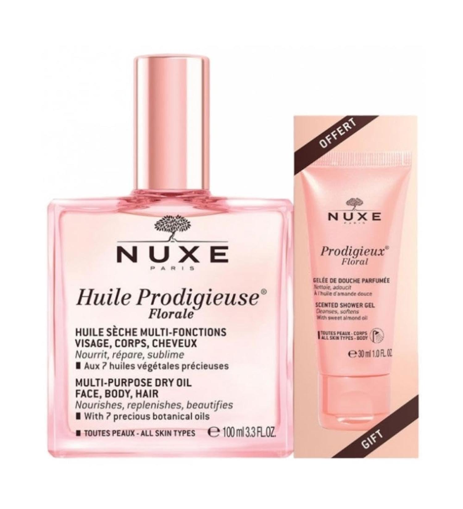 Nuxe Huile Prodigieuse Florale 100ml + Scented Shower Gel 30ml Free