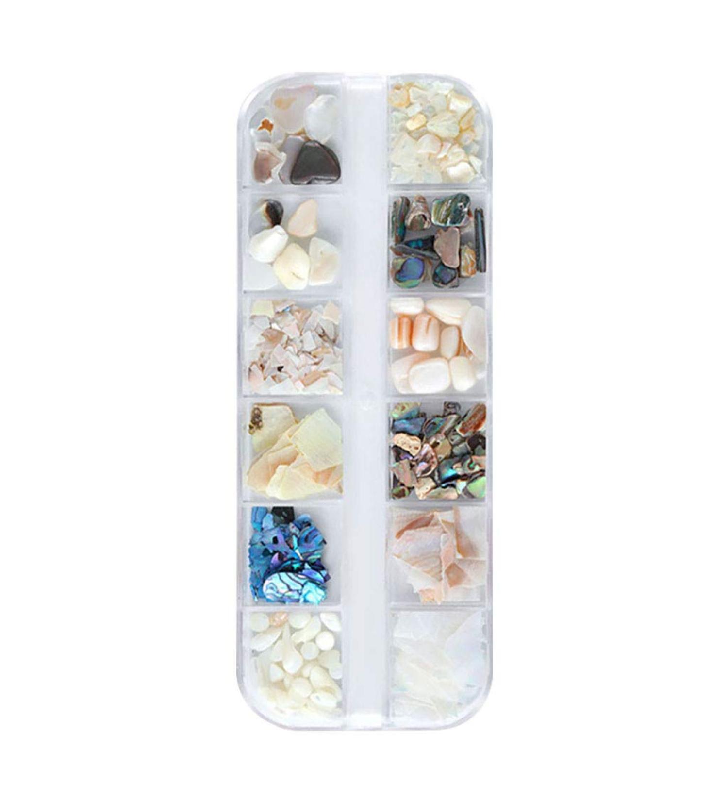 Vzdsddef Art Nail Decoration Sea- Crushed Abalon Silces Gradient 3D Stone Natural RPh637 (i, One Size) I One Size