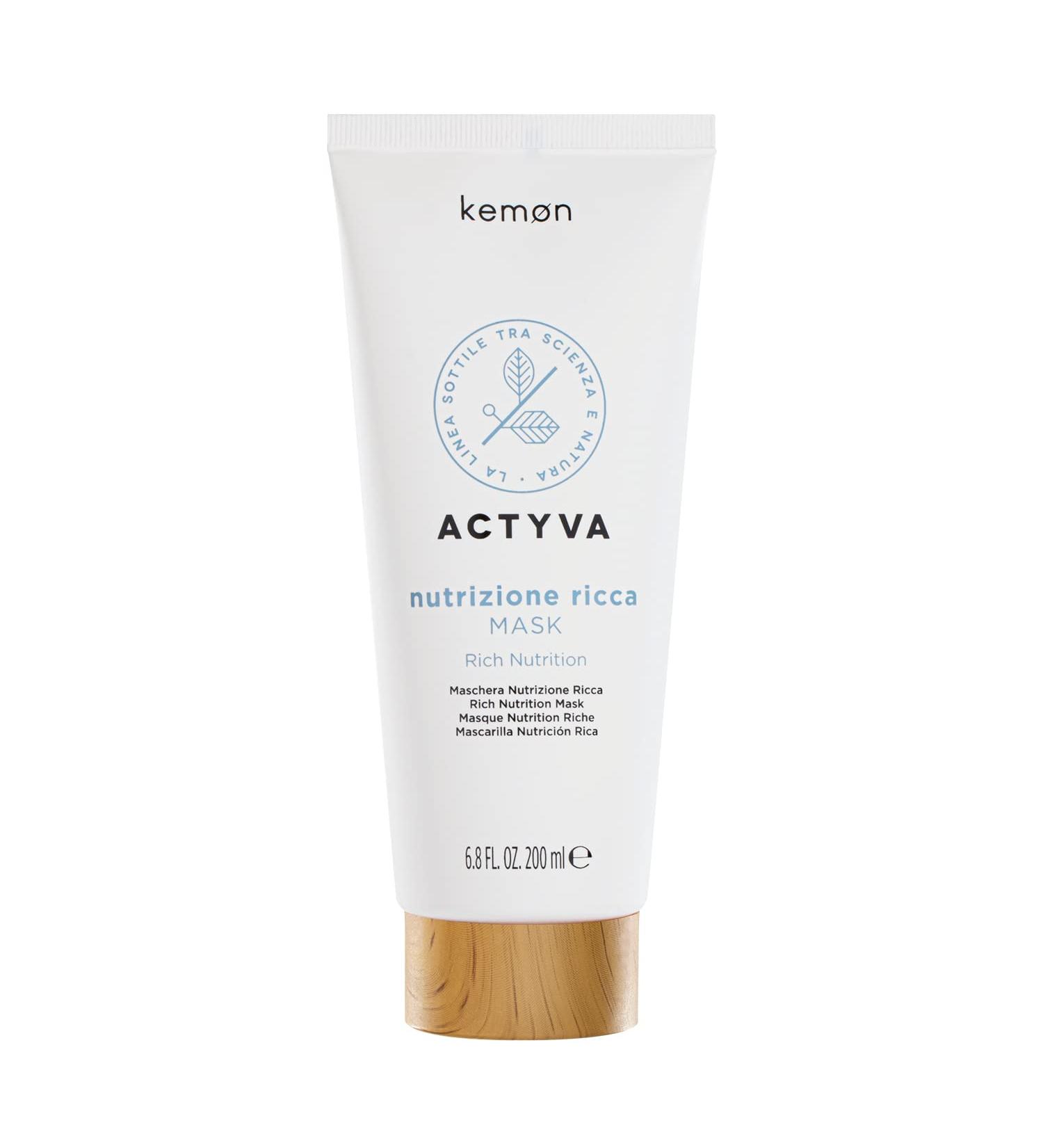 Kemon Actyva Nutrizione Ricca Mask - Intensive Nourishing Hair Mask for Very Dry Hair - 200 ml | Moisturizing Hair Cure - International Shipping Available - Buy Online on GoSupps.com