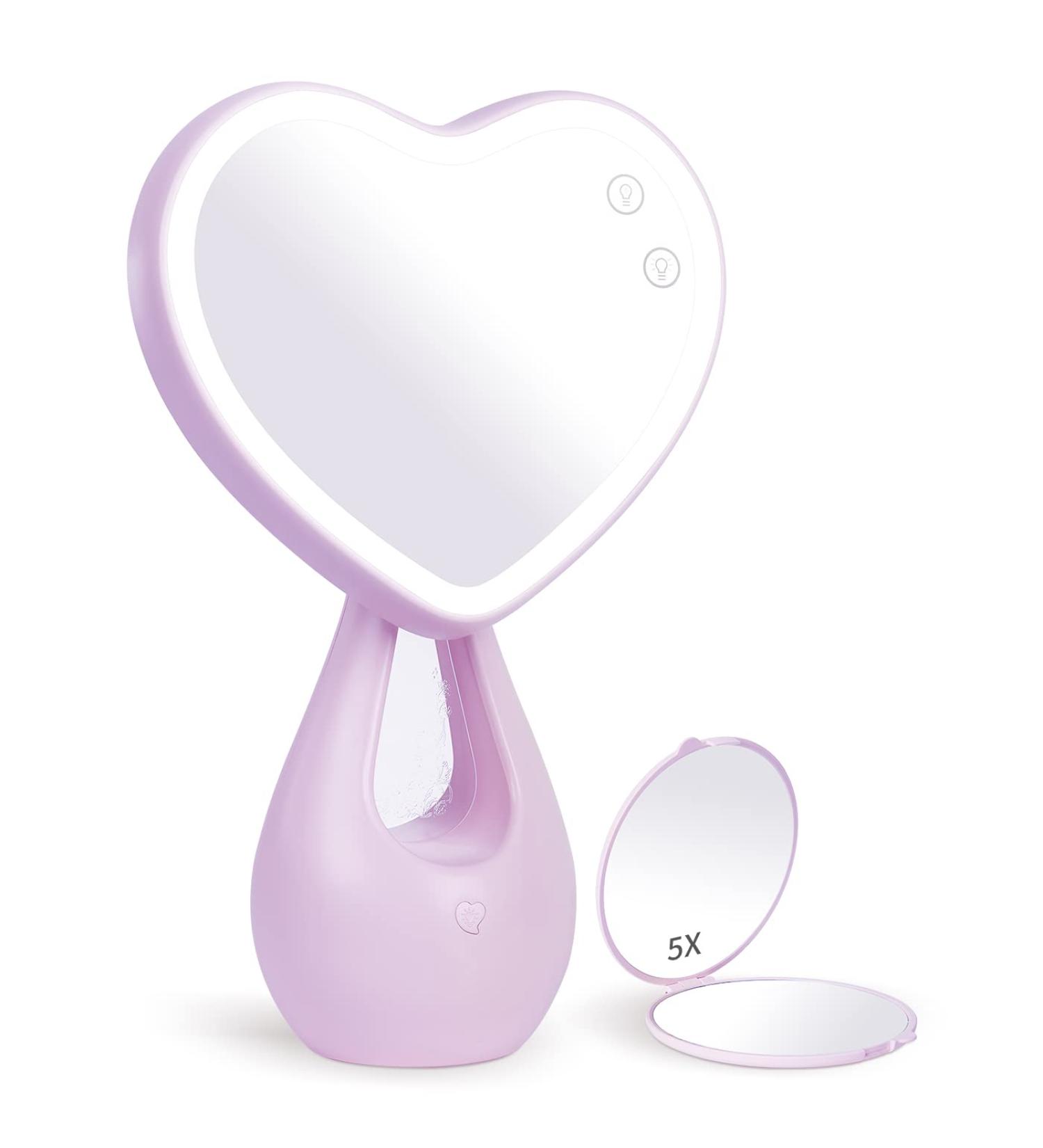 LED Rechargeable Makeup Mirror with Ambient Light - Perfect Gift for Daughter, Girlfriend, Wife, Sister - Purple - Buy Online on GoSupps.com