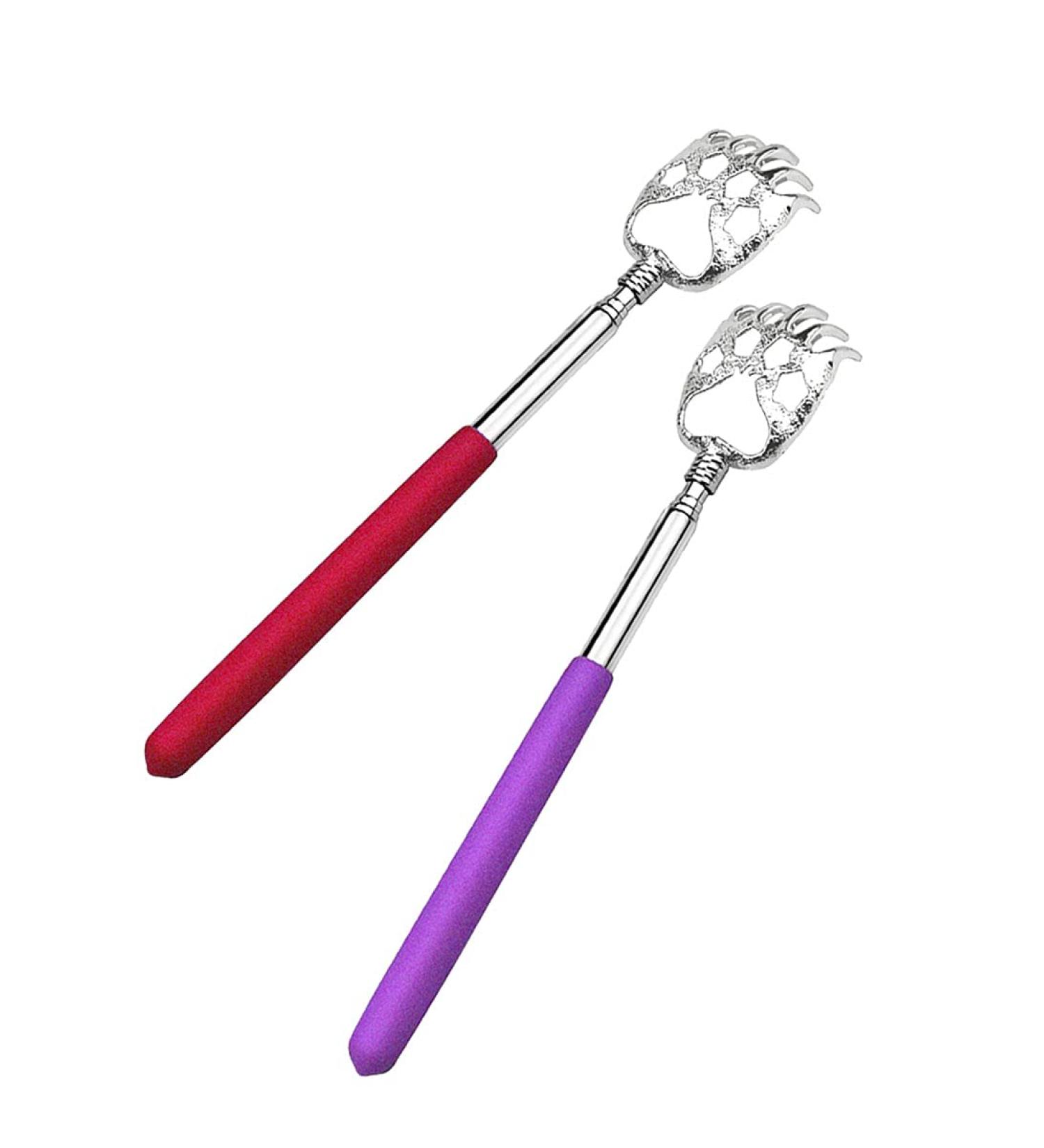 Portable Telescoping Bear Claw Back Scratcher Set - 2 Pcs with Rubber Handles - Buy Online on GoSupps.com