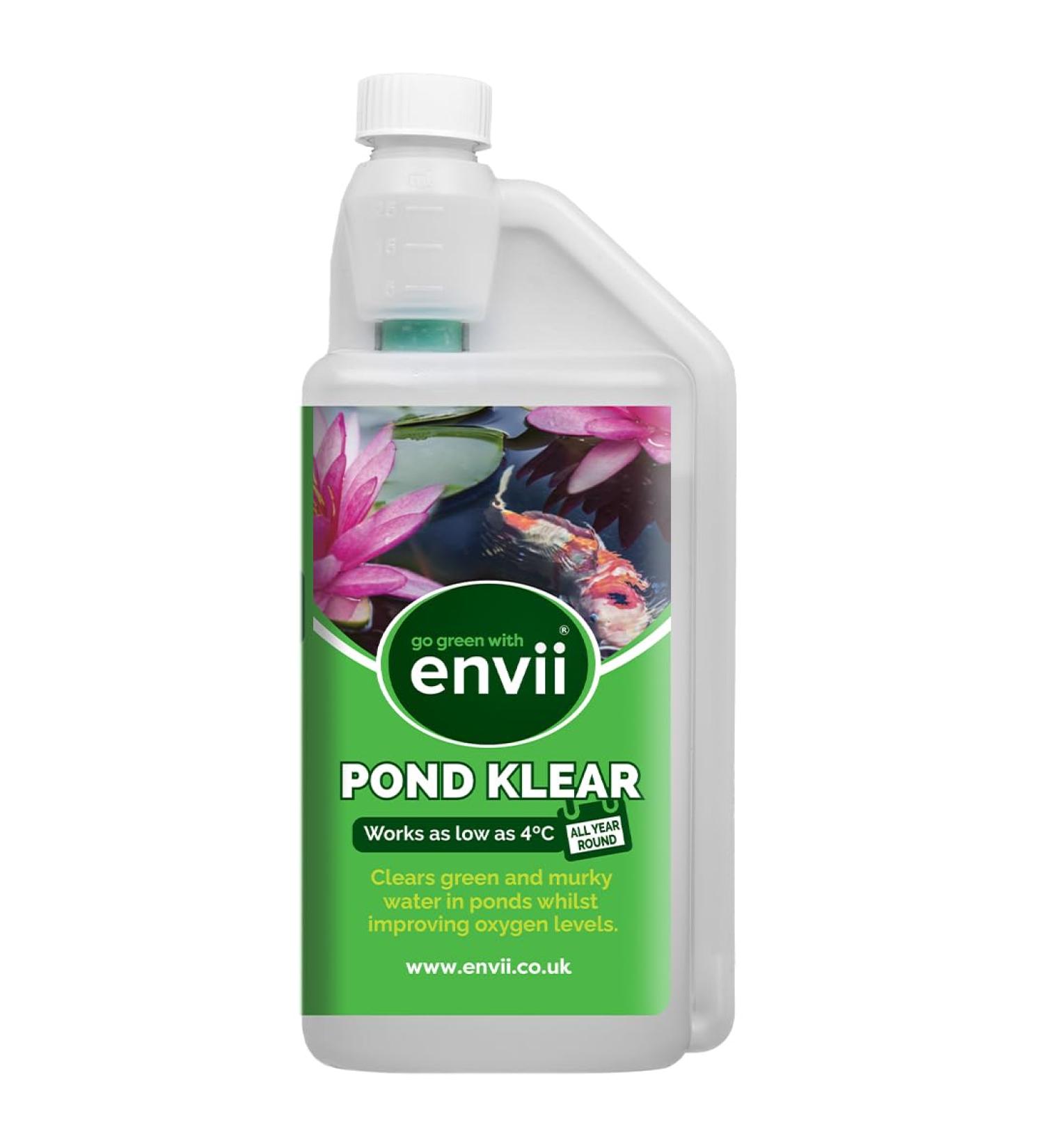 Envii Pond Klear - Natural Green Pond Water Treatment | Clears Green & Murky Water | Safe for Fish & Wildlife - 1L (40,000L) - Buy Online on GoSupps.com