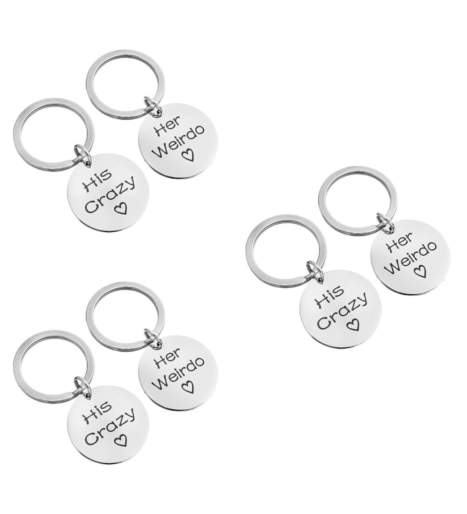 Coheali Valentine's Day Key Trailer Pair Rings - Men's Gifts | Stainless Steel Key Holders for Couples | 3-Piece Set - Buy Online on GoSupps.com