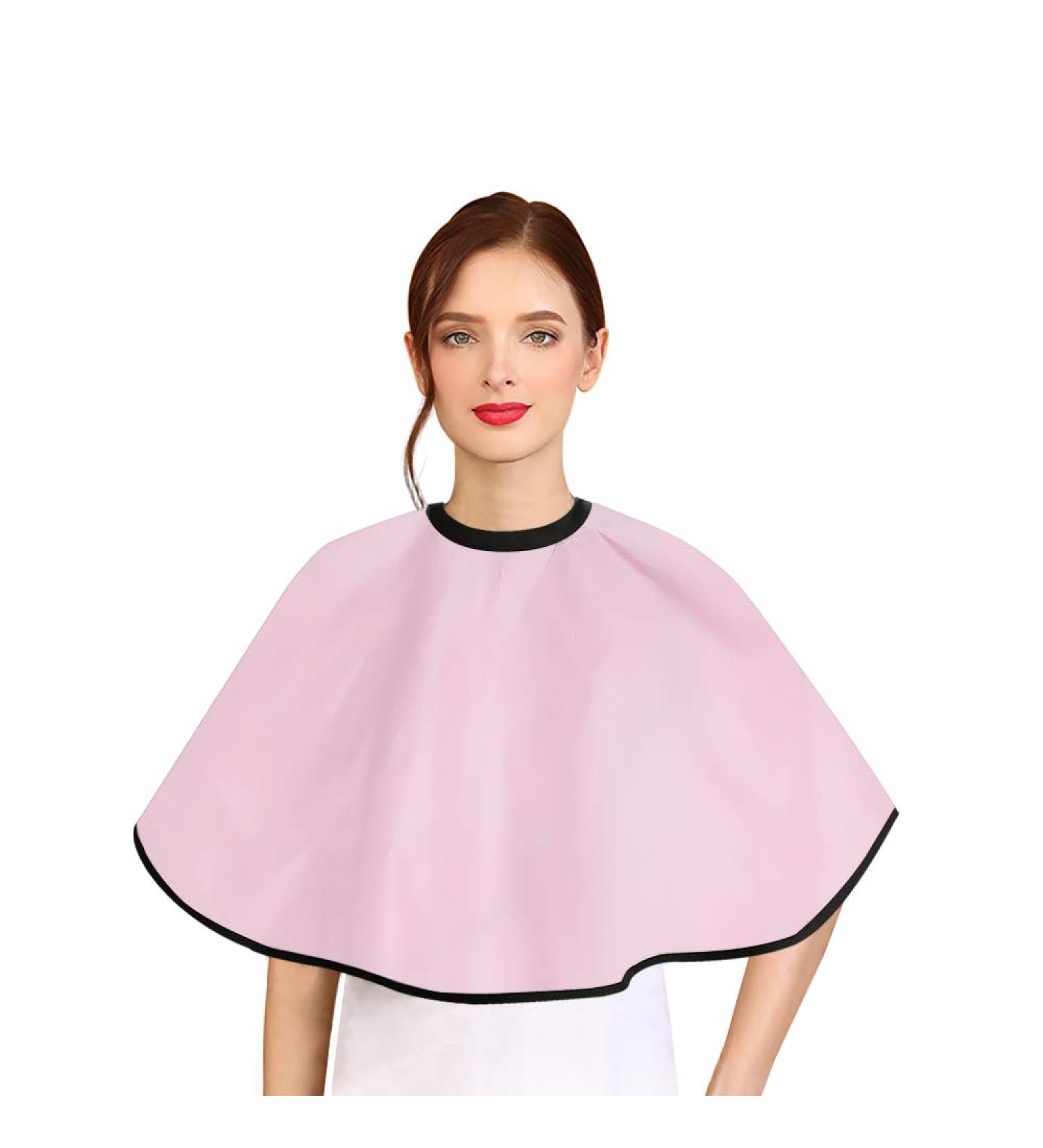 Noverlife Pink Shortie Makeup & Beard Shaving Cape | Salon Styling Bib for Barber & Beautician - Buy Online on GoSupps.com