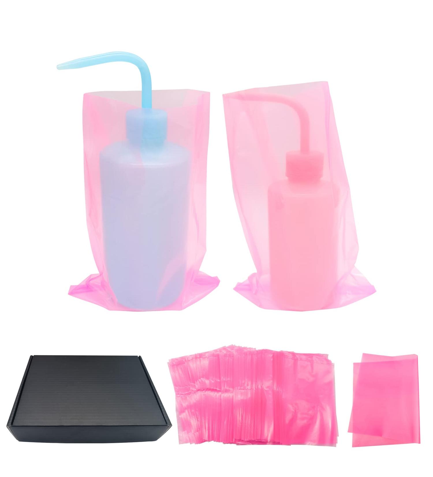 300pcs Pink Tattoo Wash Bottle Bags - Disposable Squeeze Bags for Tattoo Supplies - Buy Online on GoSupps.com