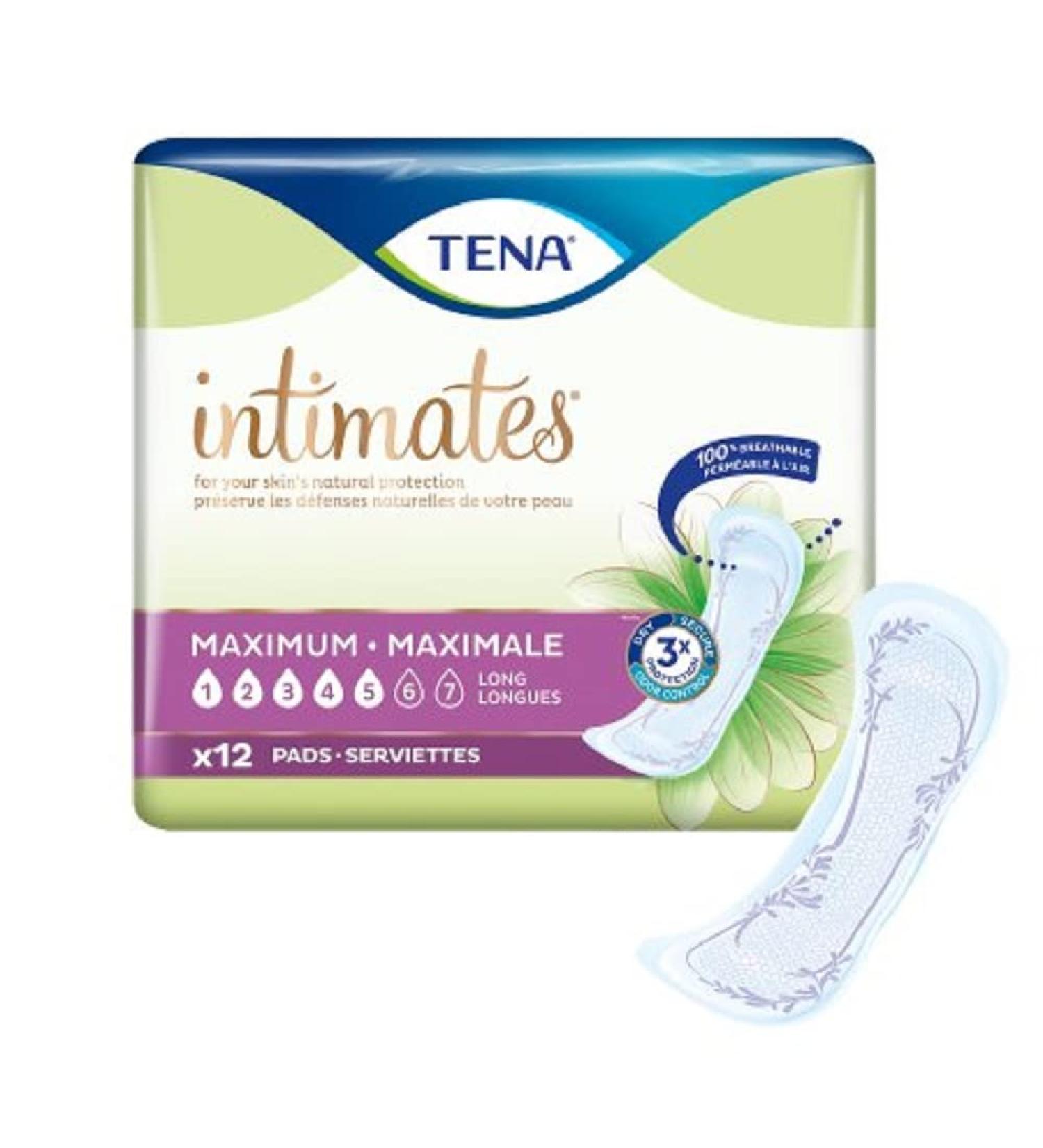 Tena Intimates Maximum Long Pads 13 Pant Liner Bladder Control Pads 54268 - Pack of 12