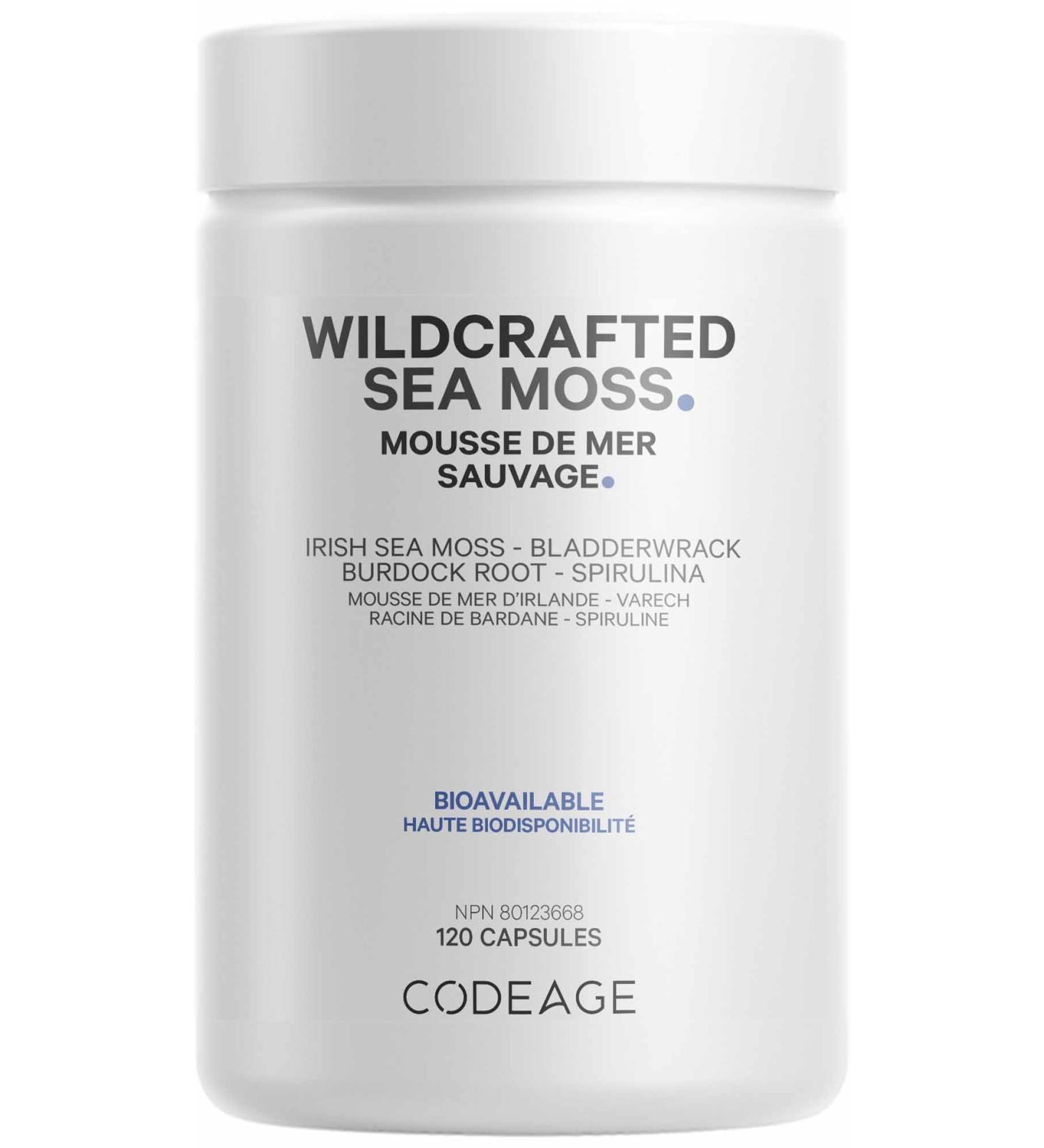 Codeage Wildcrafted Sea Moss Supplement - Irish Sea Moss Bladderwrack Spirulina Superfood Supports Nutrient Intakes With Black Pepper Fruit - 2-month Supply - Non-GMO Gluten-Free - 120 Capsules - Buy Online on GoSupps.com