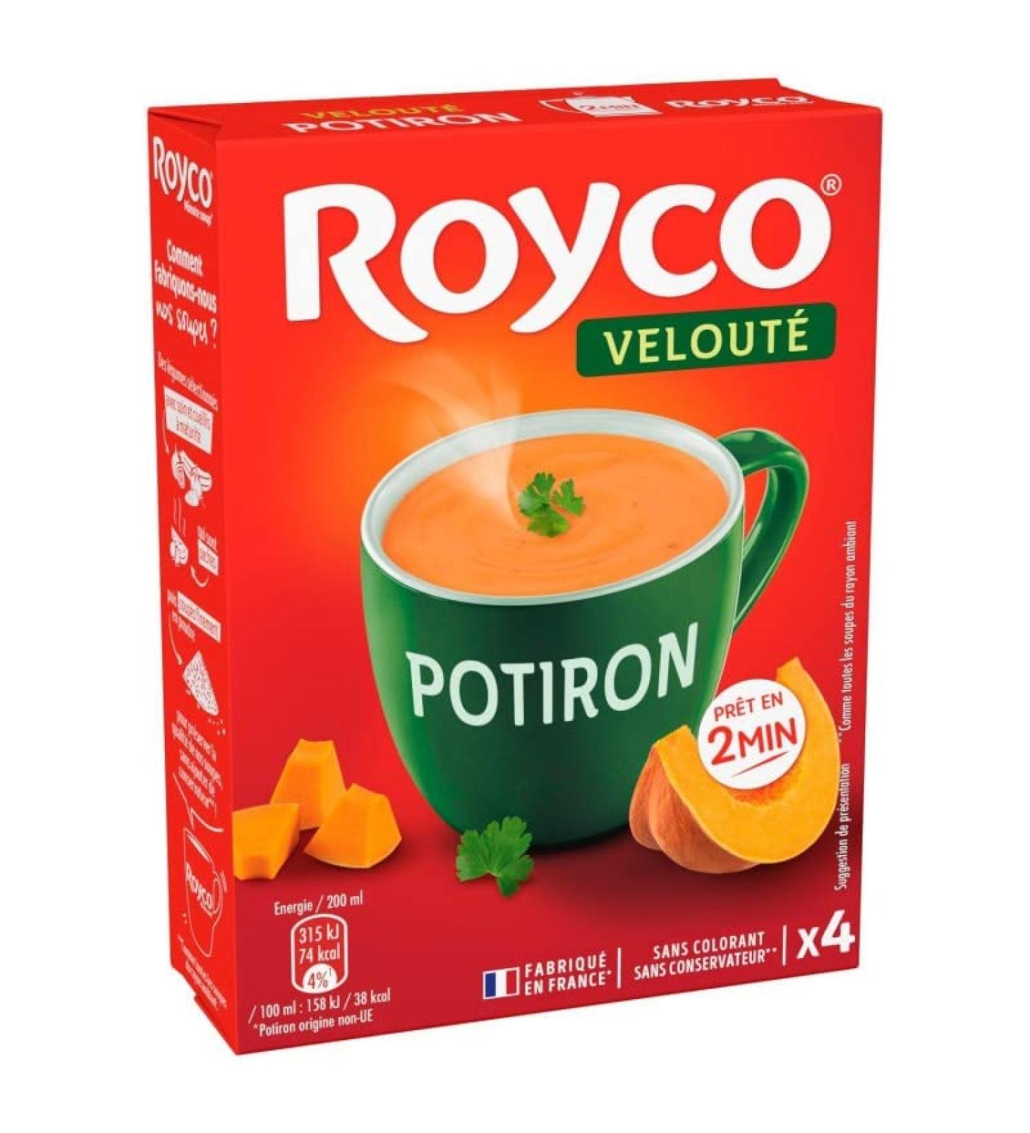  G n rique ROYCO - Creamy Pumpkin Soup - Instant Preparation in 3 Minutes - Autumn Flavor - 80g - Pack of 4 - Sold Per Pack - Buy Online on GoSupps.com
