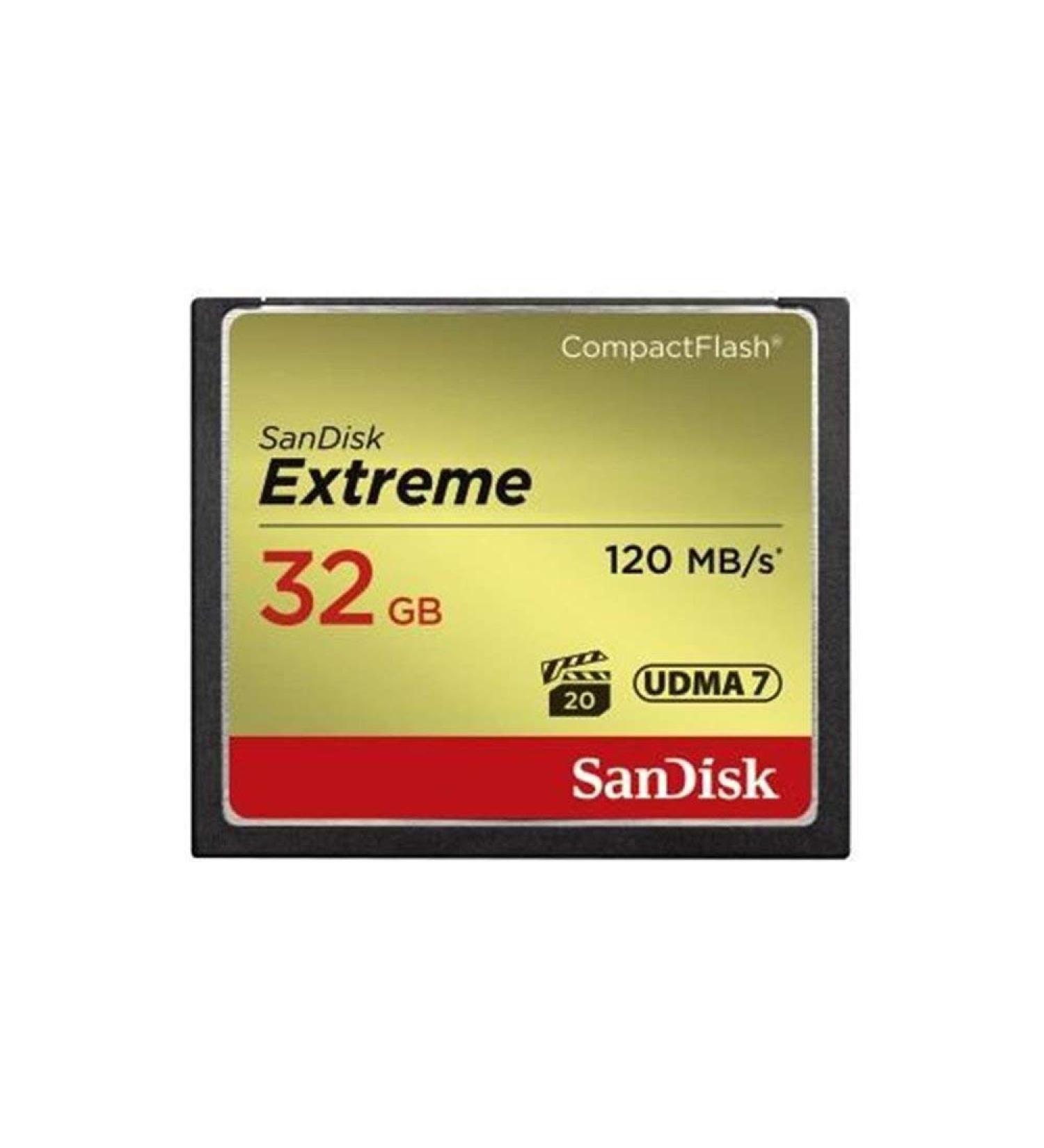 SanDisk Extreme 32GB Compact Flash Memory Card - UDMA 7, 120MB/s Speed - Buy Online on GoSupps.com