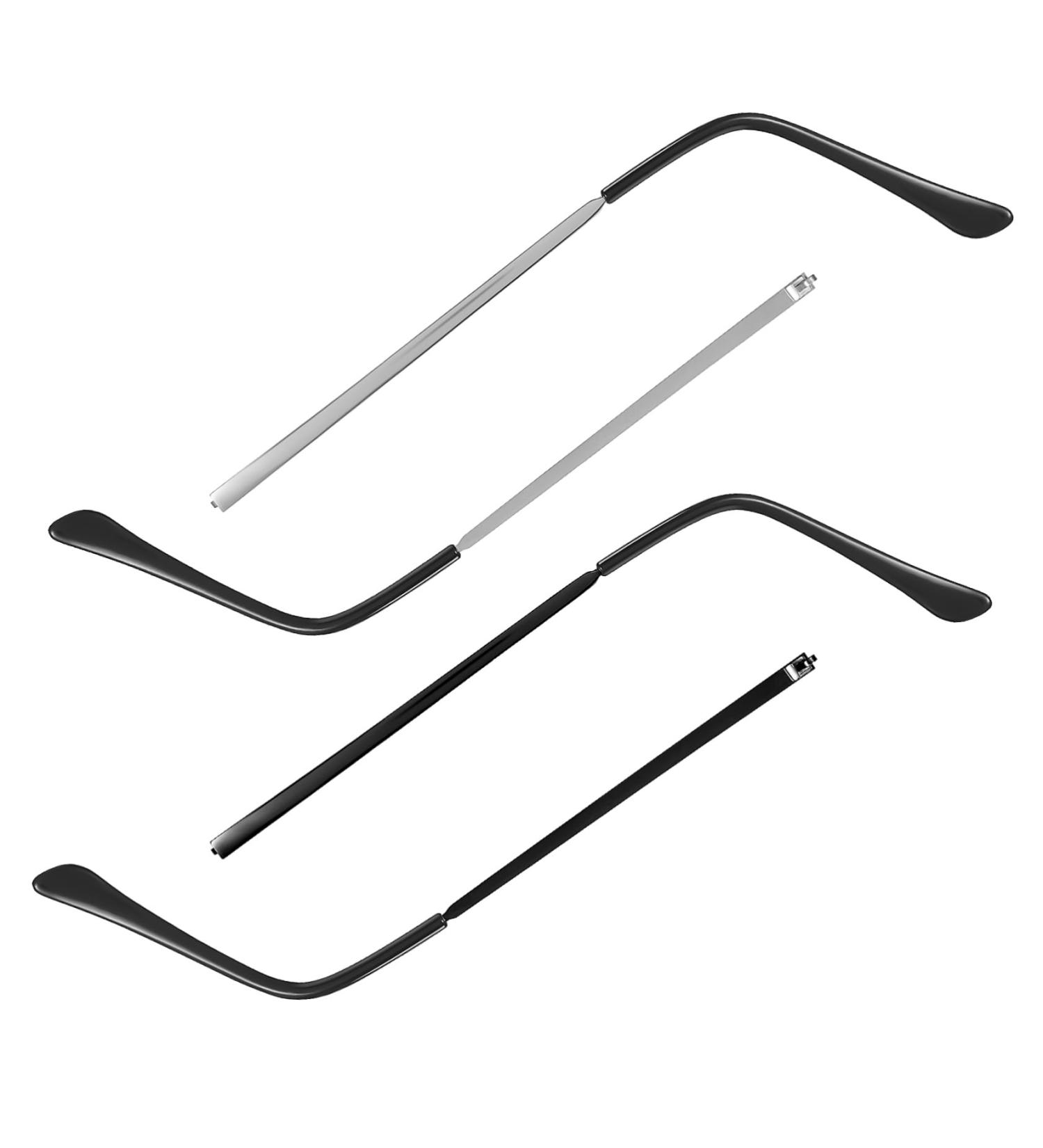 Lurrose Glasses Repair Set - 2 Pairs of Black Eyeglass Arms & Legs | Metal Sunglasses Bracket Accessories for Men & Women - Buy Online on GoSupps.com