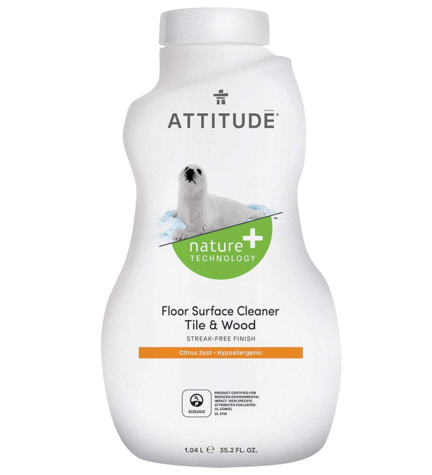 ATTITUDE Floor Cleaner for Tile & Wood - Citrus Zest 35.2 fl oz | Eco-Friendly & Effective - Buy Online on GoSupps.com