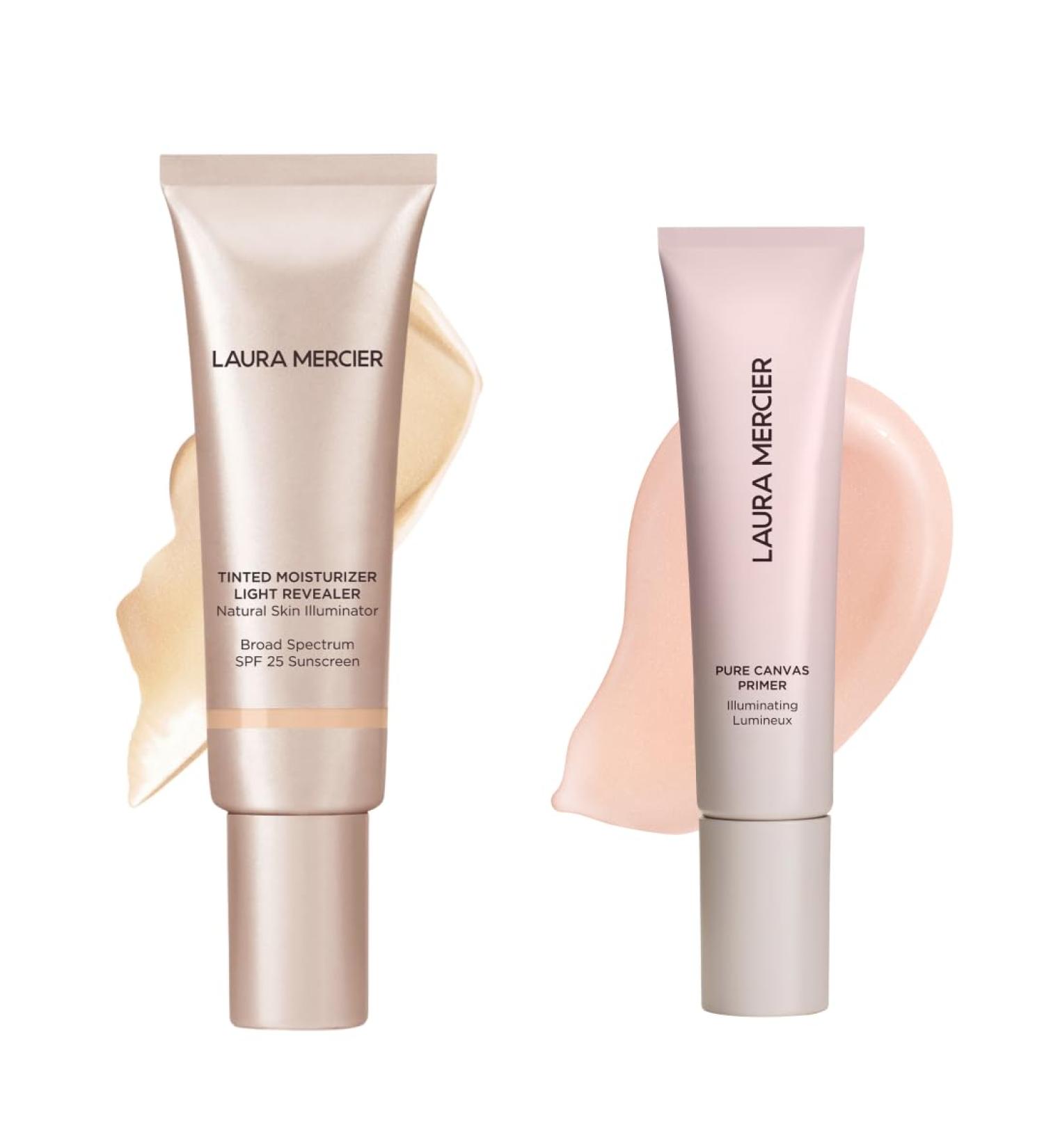 Laura Mercier Tinted Moisturizer Light Revealer with SPF 25 Luminous Finish Shade 0N1 Petal and Pure Canvas Primer Illuminating Improves and Extends Wear of Makeup Radiant Finish Bundle - Buy Online on GoSupps.com