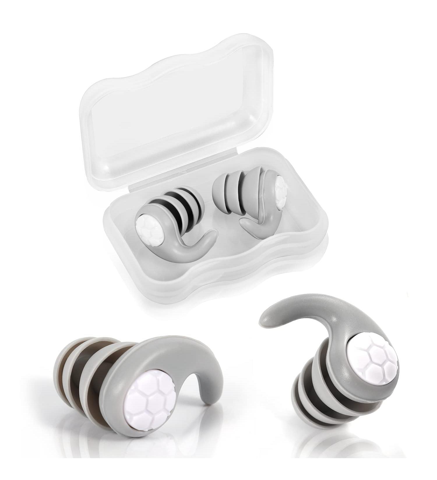 Soft Reusable Swimming Ear Plugs - Waterproof Silicone Noise Reduction for Adults - Grey - Buy Online on GoSupps.com