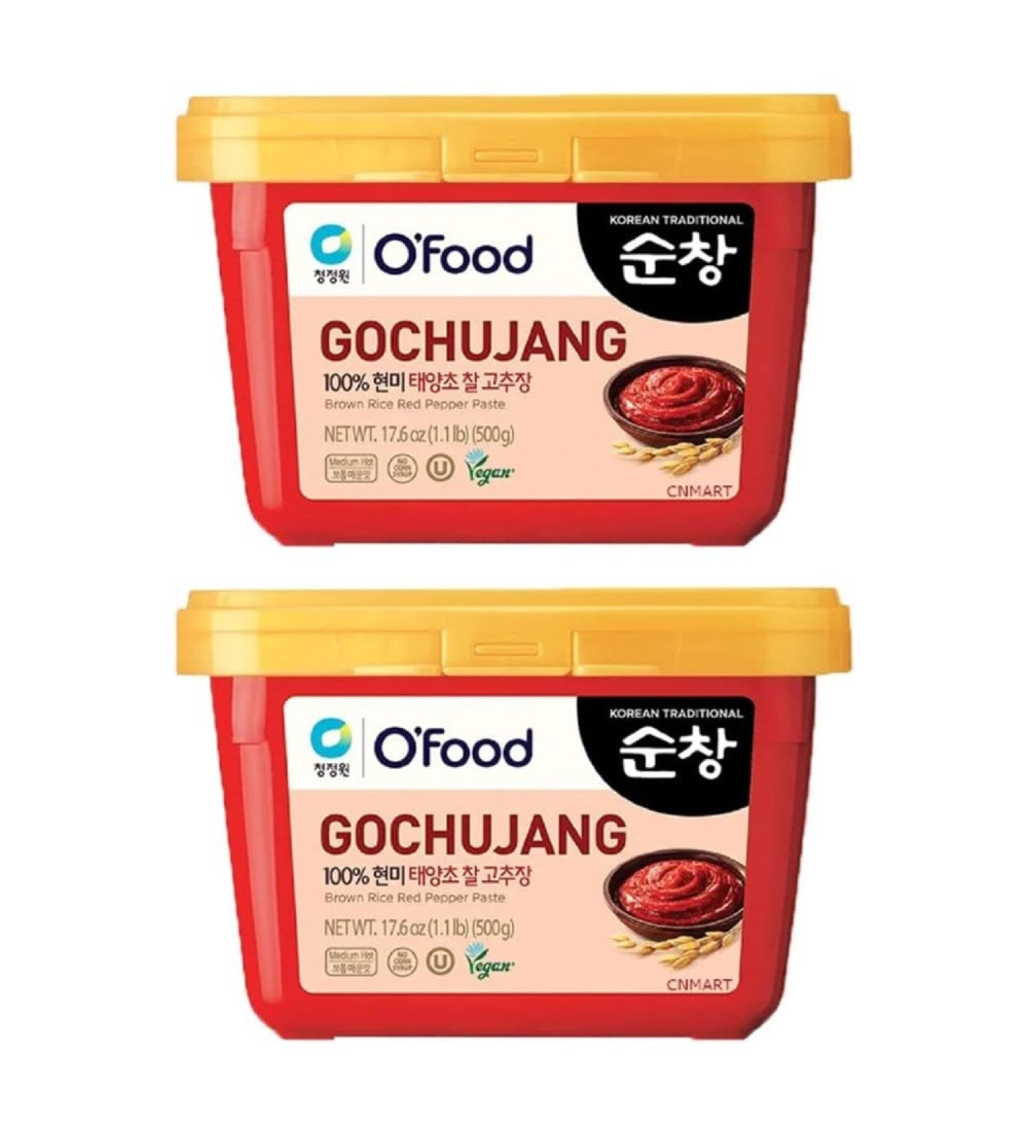 O Food Gochujang Korean Traditional Brown Rice Red Pepper Hot Chilli Paste 500g (Pack of 2) by CNMART - Buy Online on GoSupps.com