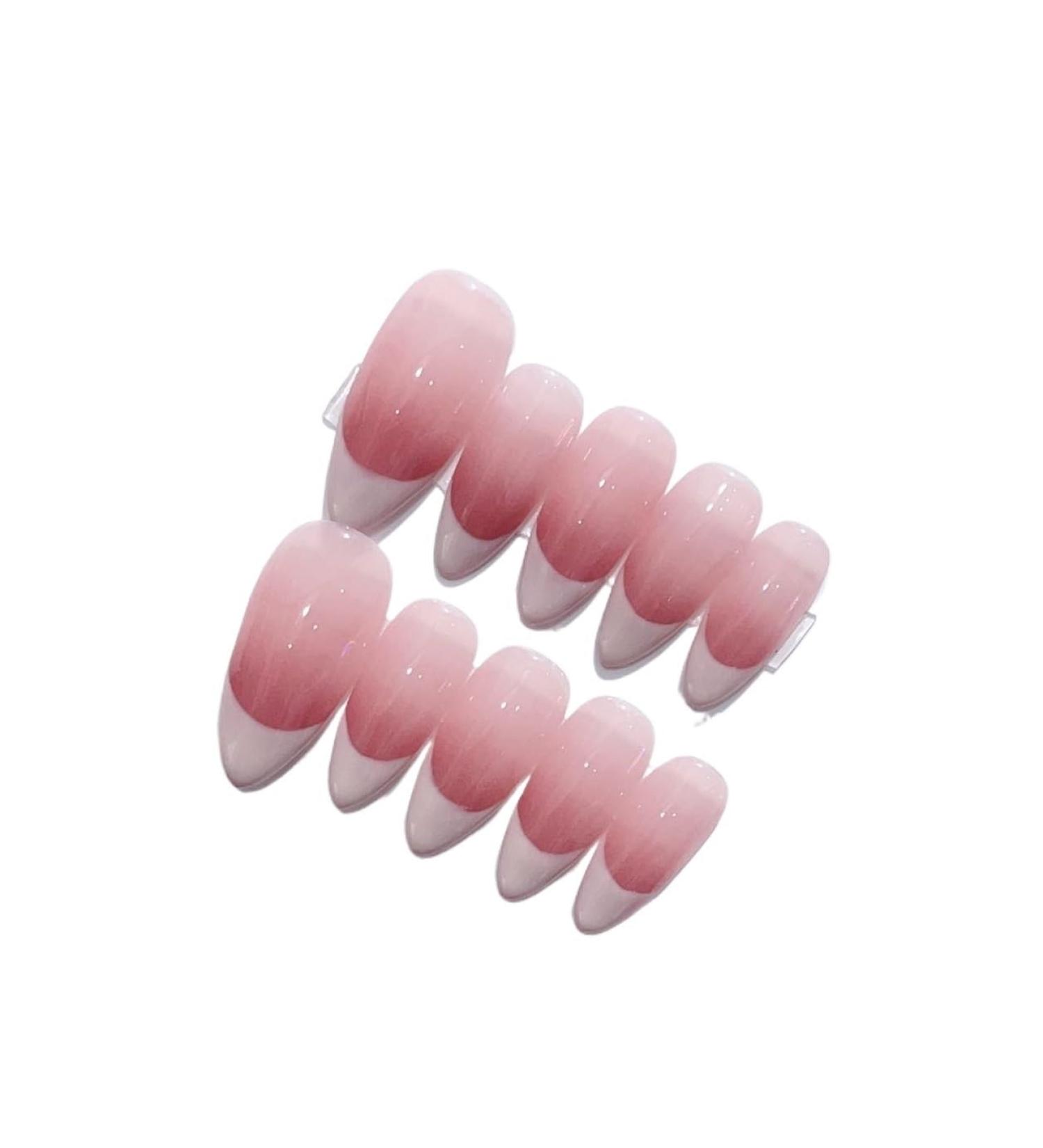 French Almond Ombre Handmade Press On Nails Long Acrylic False Nail Tips InNail enhancement false nails (Color : XS) - Buy Online on GoSupps.com
