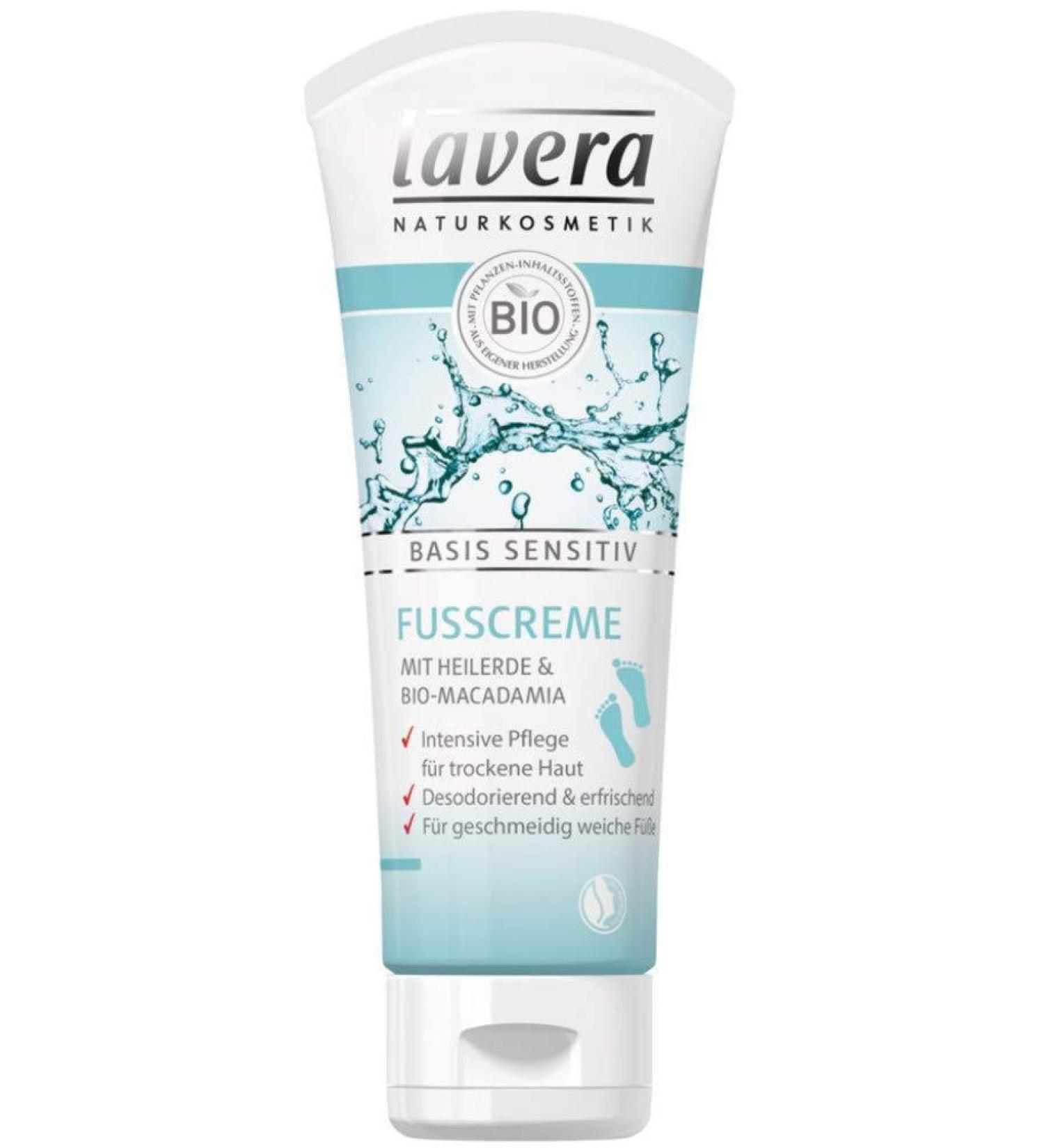 Lavera foot cream basis sensitive with organic macadamia and healing clay 3-pack (3 x 75ml)